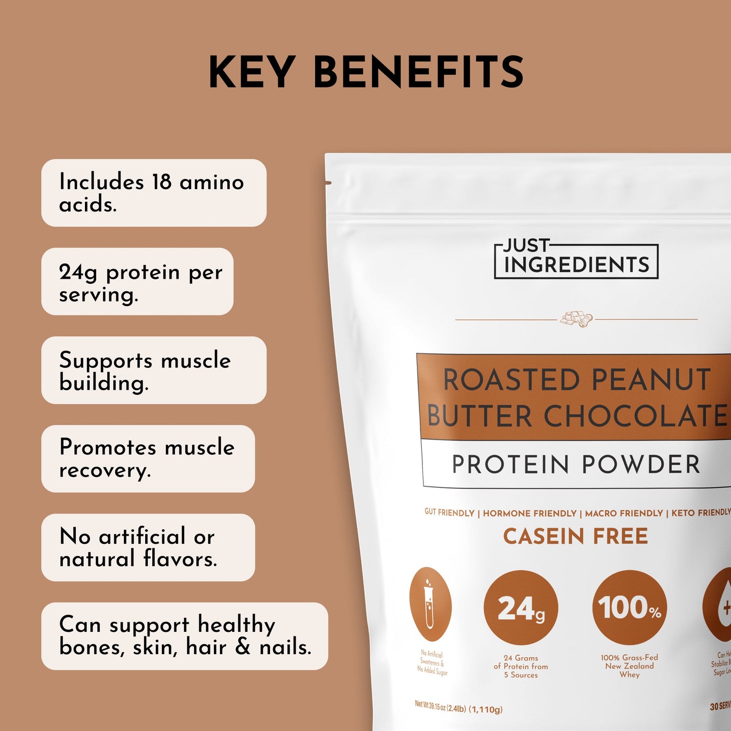 Roasted Peanut Butter Chocolate Protein Powder - Trending Wellness Store