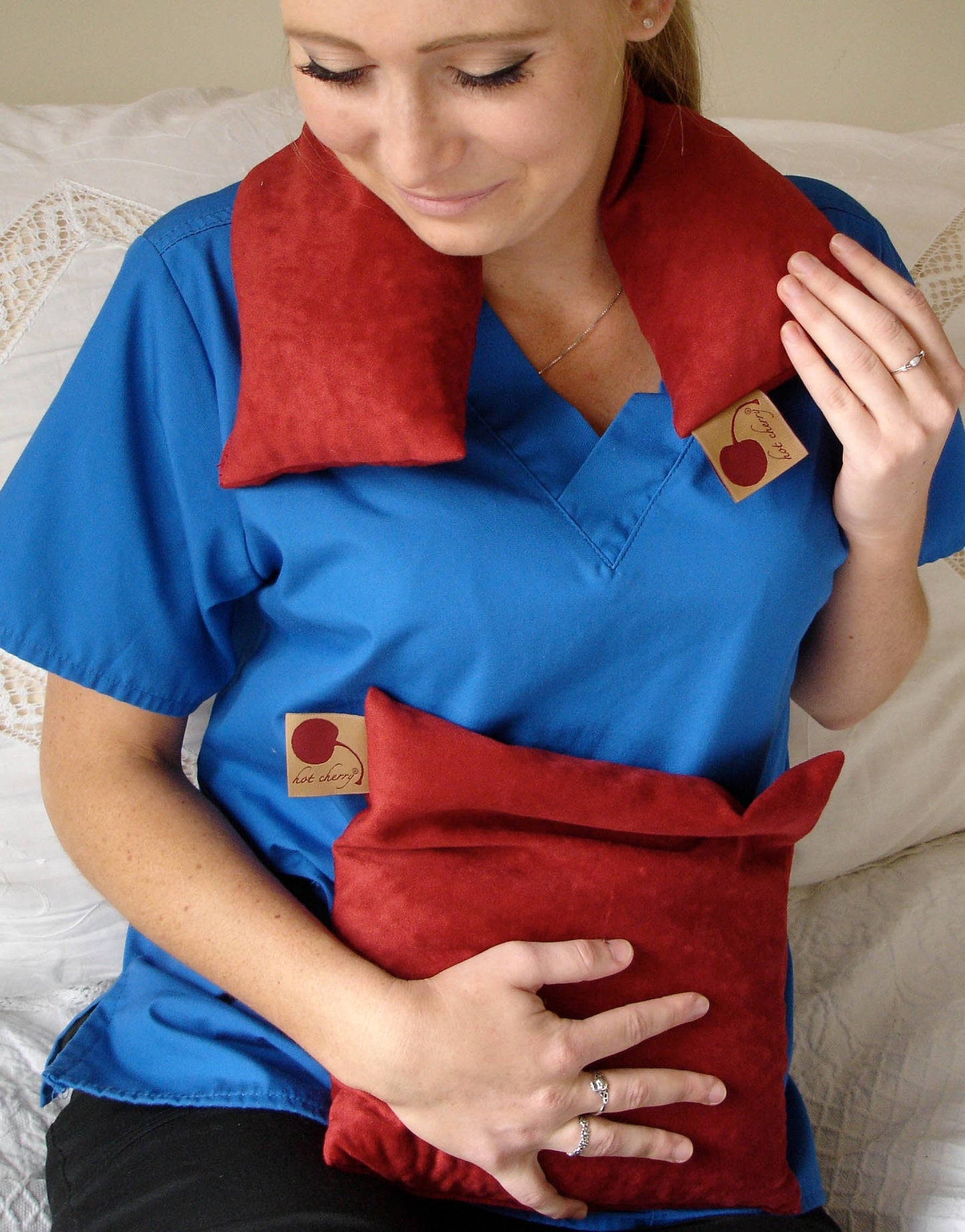 Feel Better Pack in Red Denim: Square, Eye Pillow & Neck Wrap - Trending Wellness Store