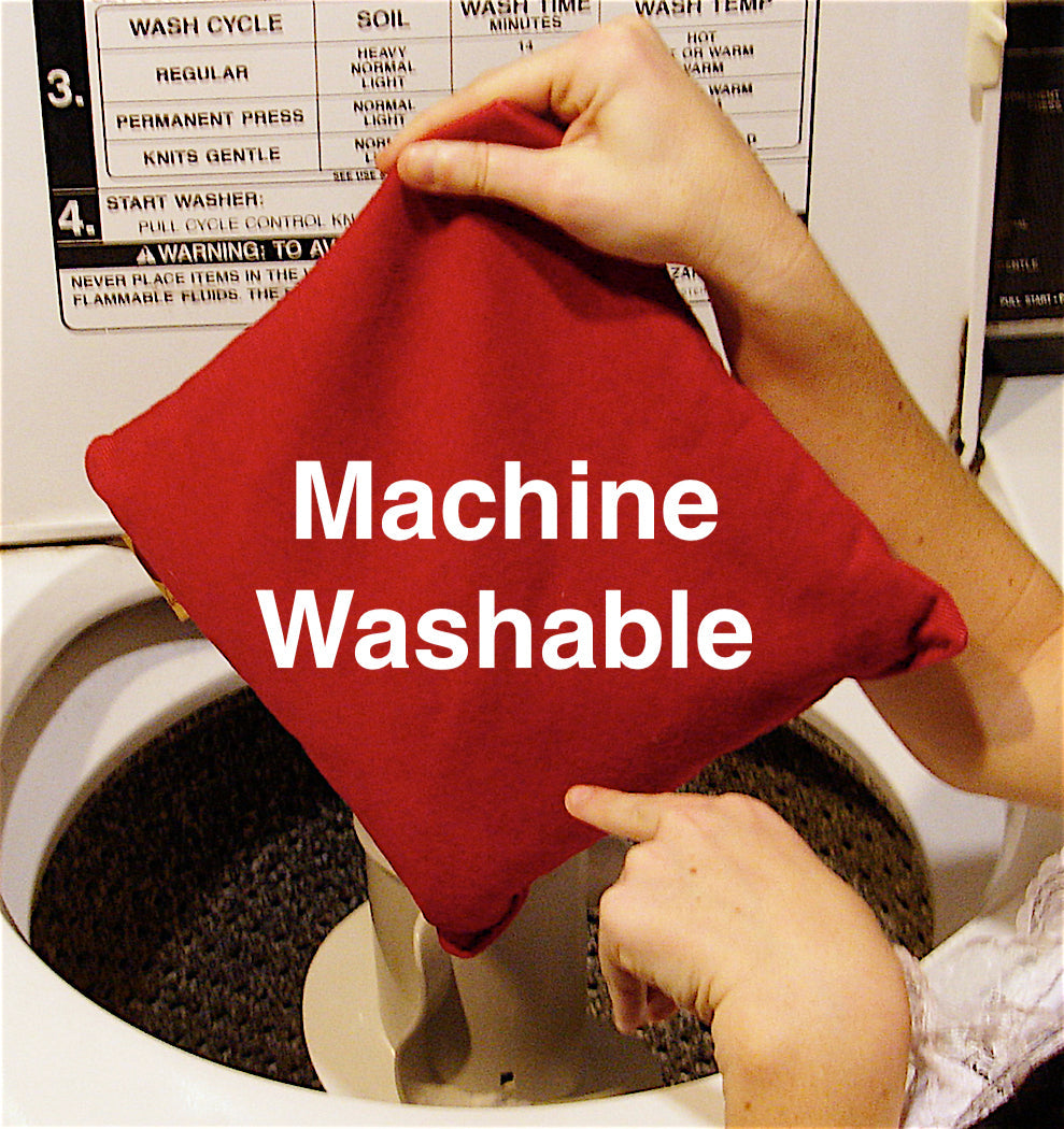 Summer Stack ––3 Square Denim Pillows –– Red, Blue & Natural - Trending Wellness Store