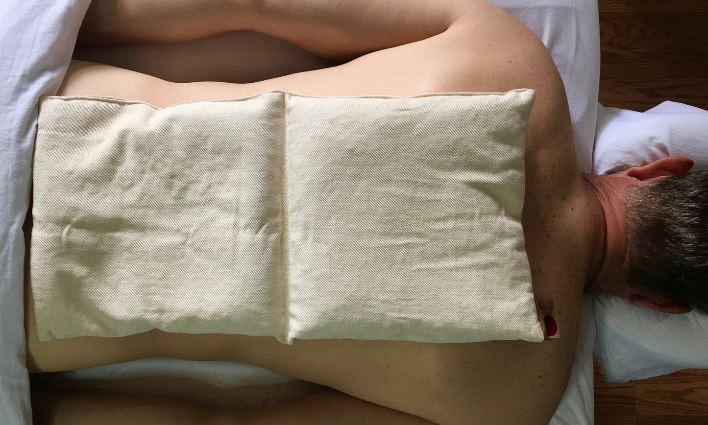 Hot Cherry Double Square Pillow in Natural Denim - Trending Wellness Store