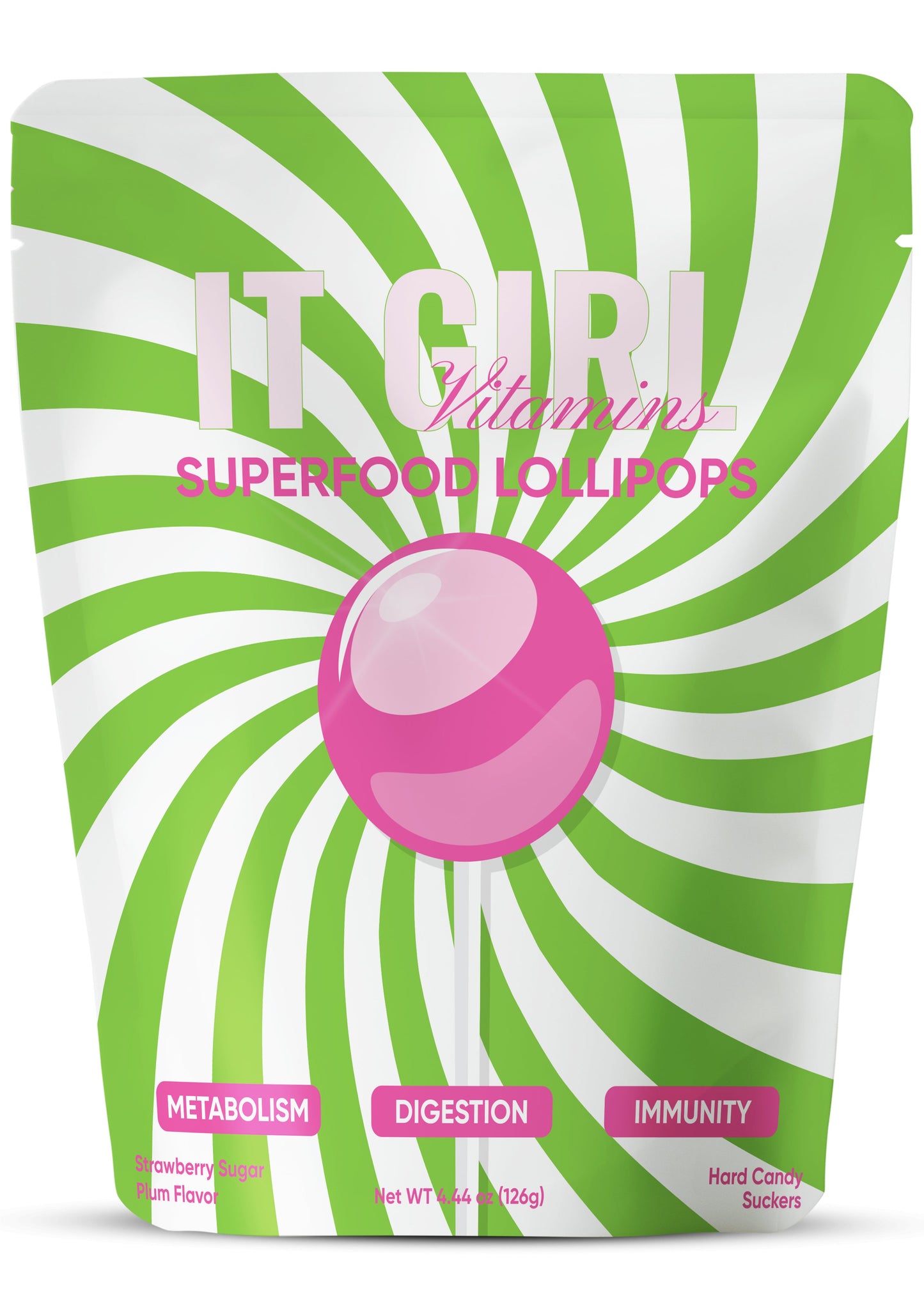 It Girl Superfood Greens Lollipops - Vegan Candy with Supergreens, Vitamins & Antioxidants - Trending Wellness Store