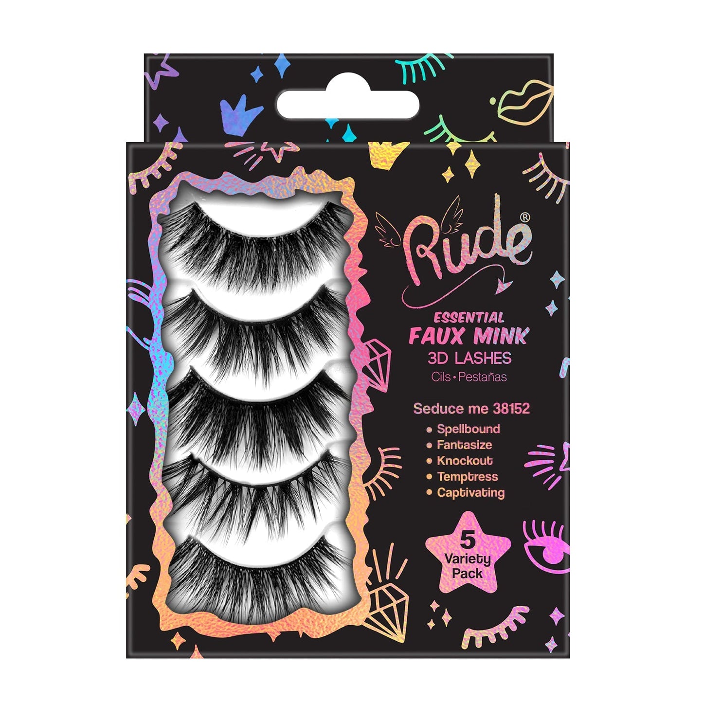 Rude Essential Faux Mink 3D Lashes 5 Multi-Pack - Seduce Me - Trending Wellness Store