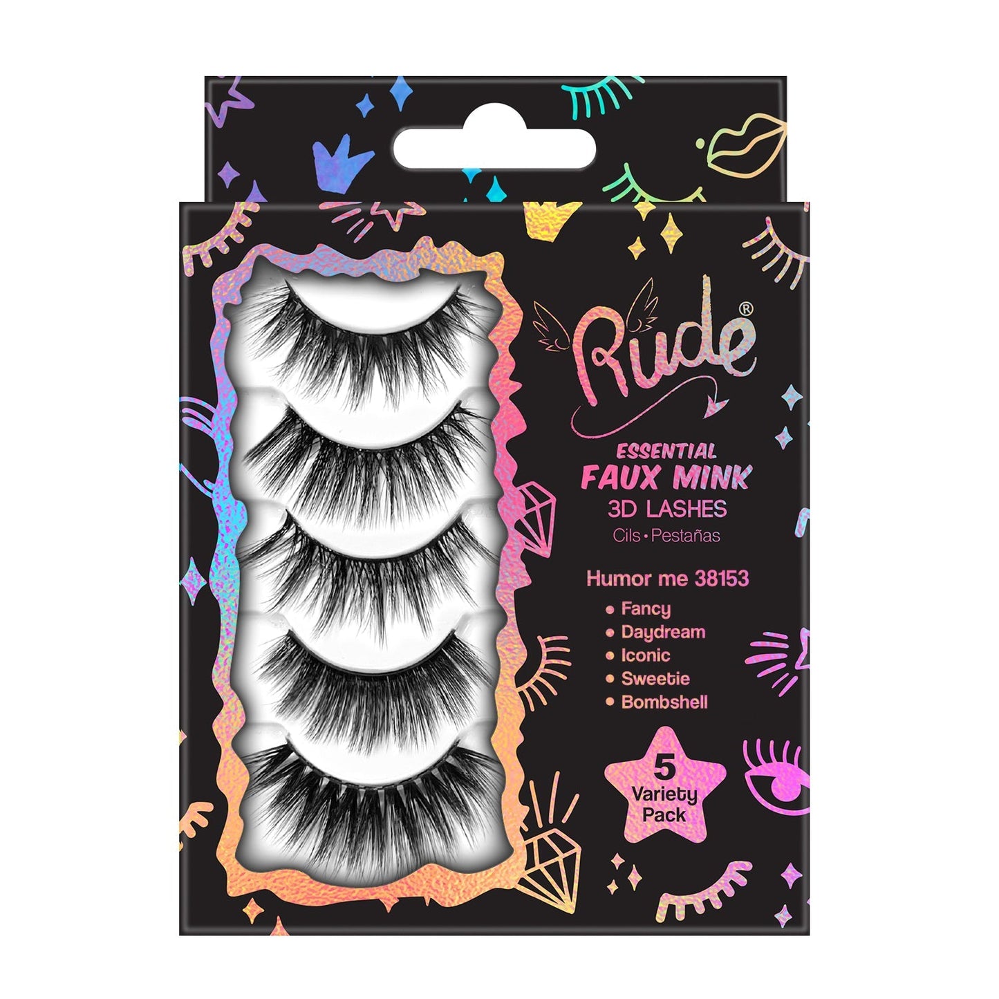 Rude Essential Faux Mink 3D Lashes 5 Multi-Pack - Humor Me - Trending Wellness Store