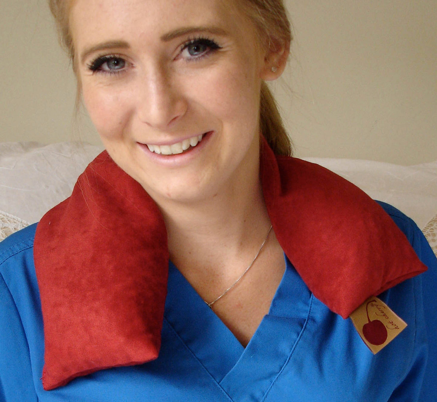 Hot Cherry Neck Wrap in Plush Red Ultra-Suede - Trending Wellness Store