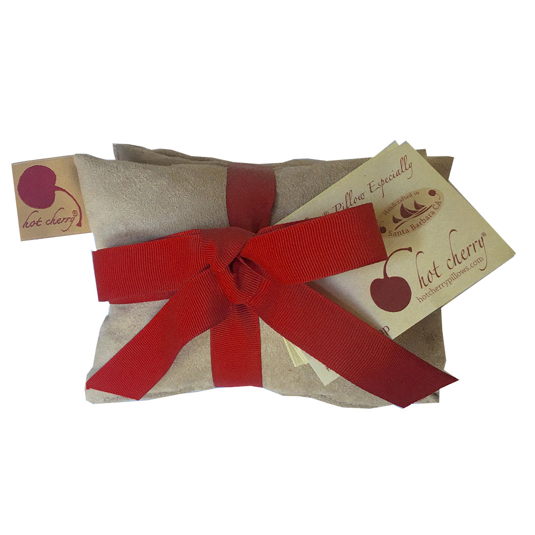 Hot Cherry Neck Wrap in Plush Tan Ultra-suede - Trending Wellness Store