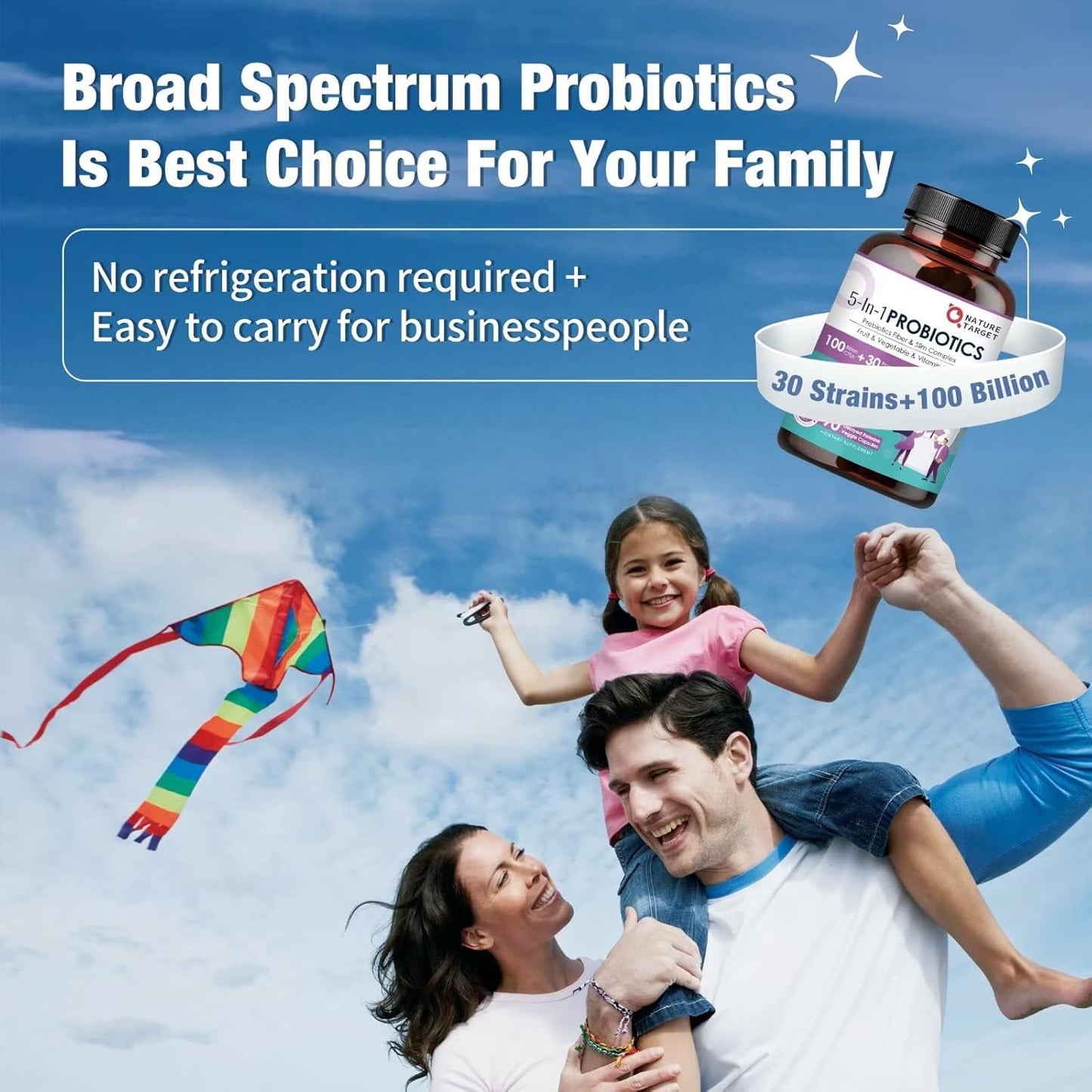 3-in-1 Digestive Health Probiotics, 100 Billion CFUs, 200mg - Trending Wellness Store