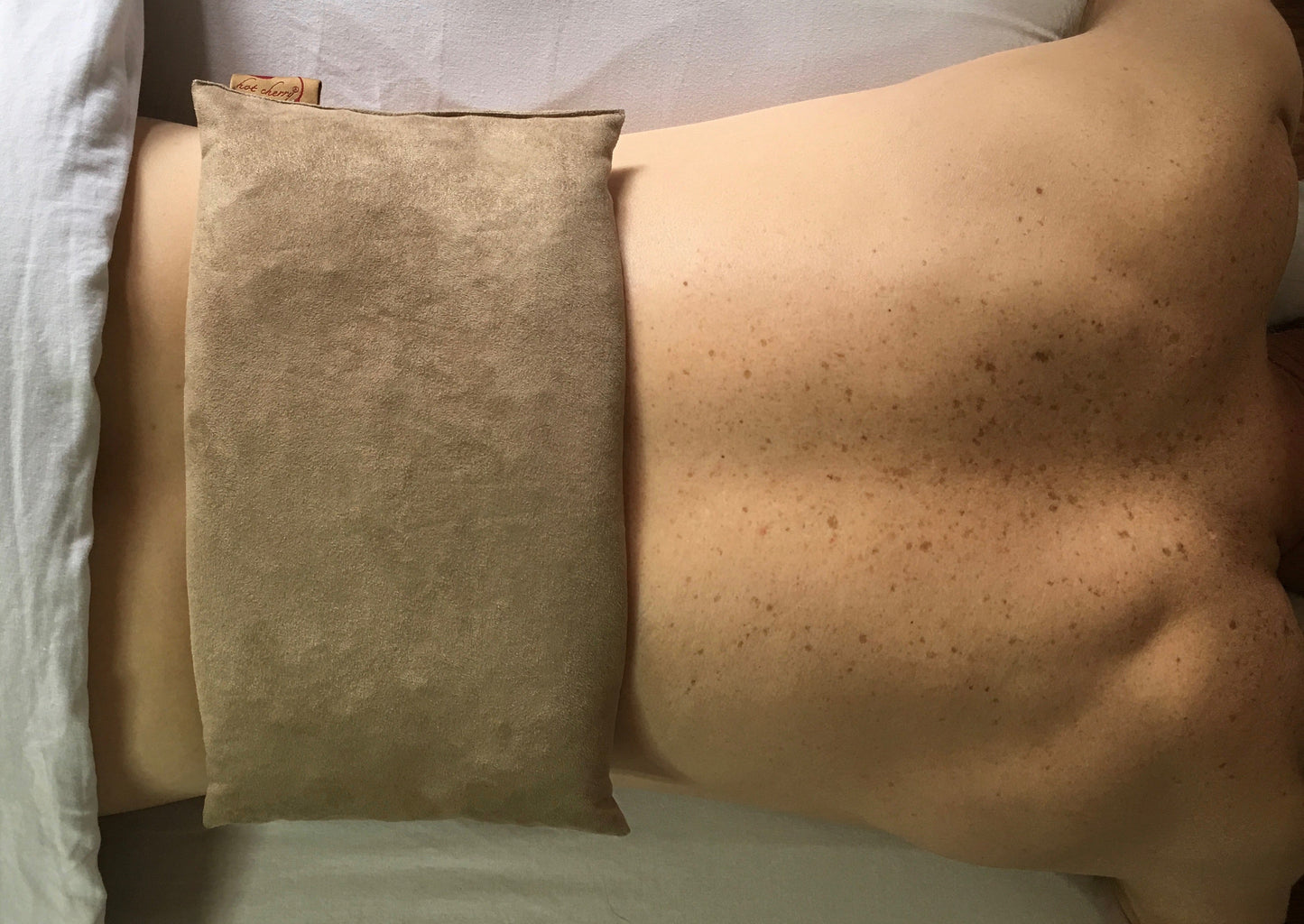 Large Rectangle Cherry Stone Pillow in Tan Ultra-Suede - Trending Wellness Store