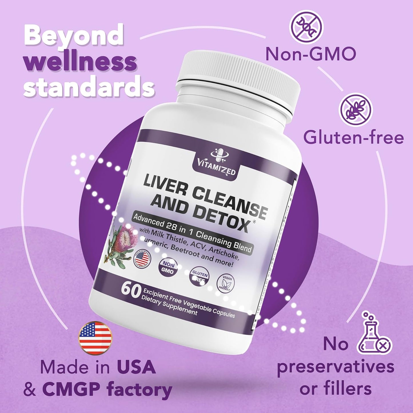 Liver Cleanse and Detox Formula - Milk Thistle, Artichoke Extract, Dandelion, and Apple Cider Vinegar - Liver Health Supplement - Trending Wellness Store