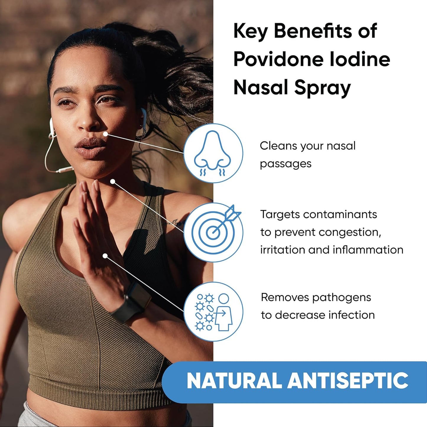 Viraldine 1% Antiviral Povidone-Iodine Nasal Spray - With No Harmful Microplastics - Trending Wellness Store