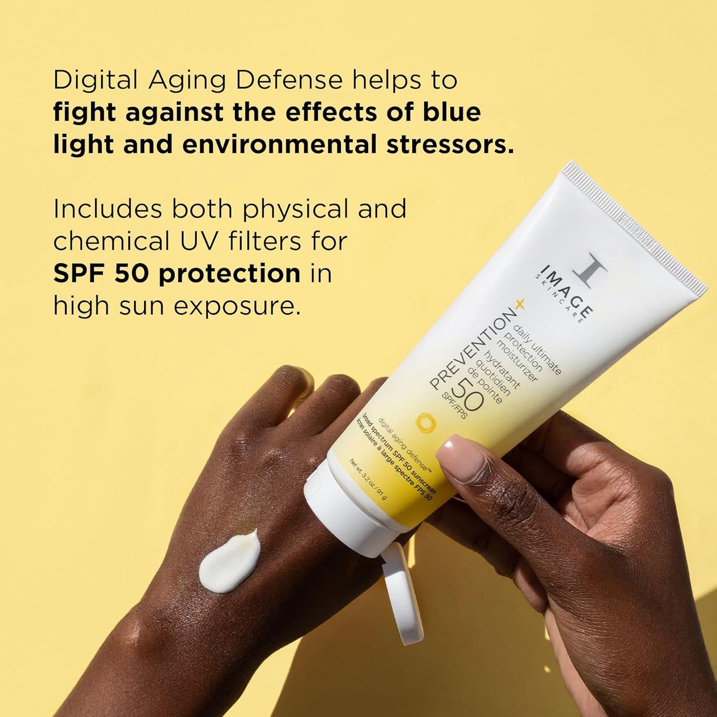 IMAGE Skincare PREVENTION+ Daily Ultimate Protection Moisturizer, SPF 50 Face Sunscreen Lotion, Zinc Oxide, Blendable with No White Cast, 3.2 oz - Trending Wellness Store