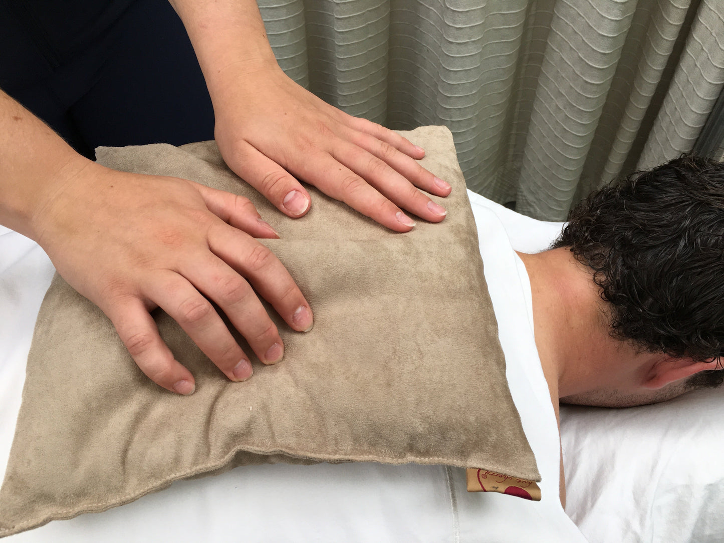 Large Square Cherry Stone Pillow in Tan Ultra-Suede - Trending Wellness Store
