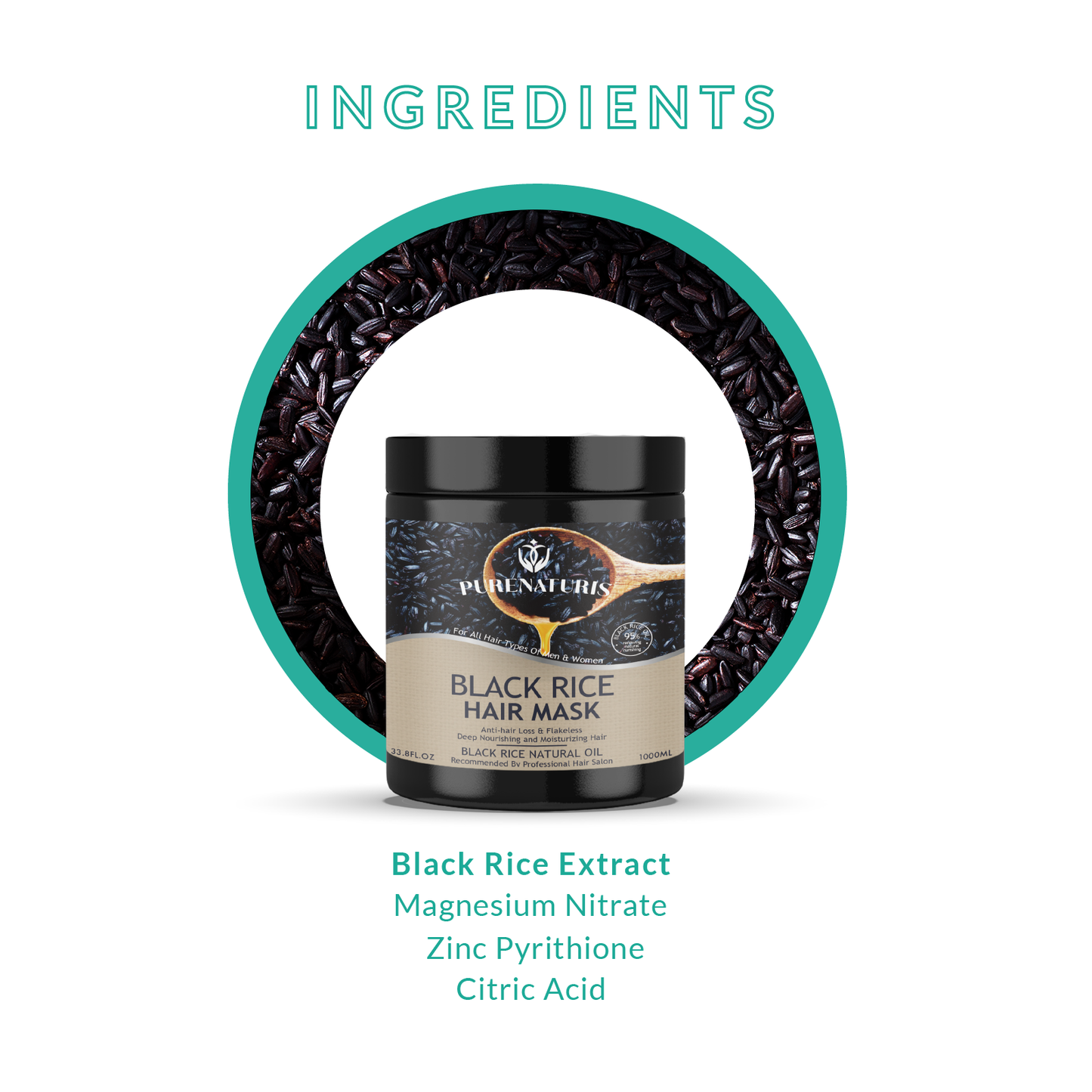 Natural Black Rice Hair Mask 35.2 Fl Oz - Trending Wellness Store