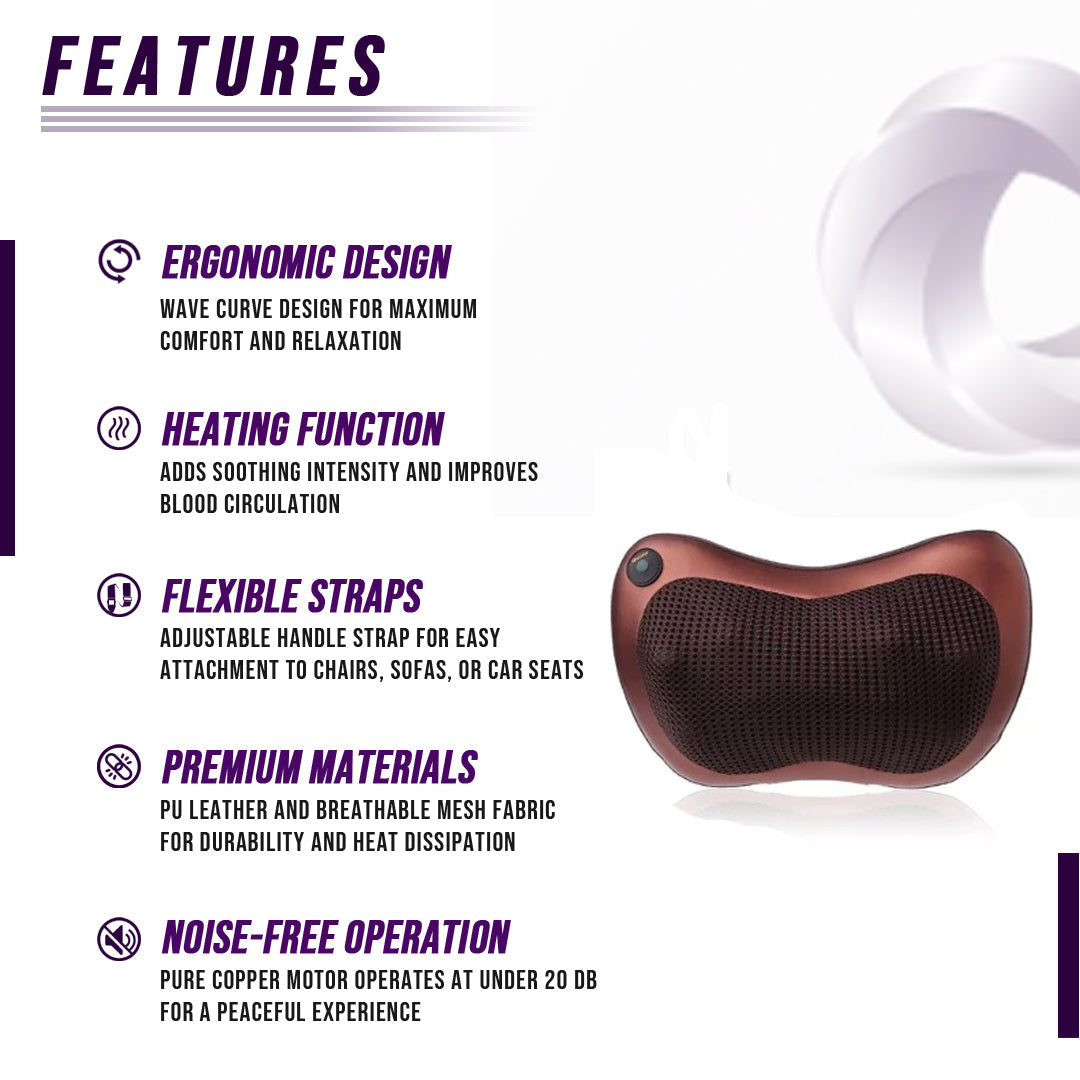 Back and Neck Massage Pillow w/Heat - Trending Wellness Store