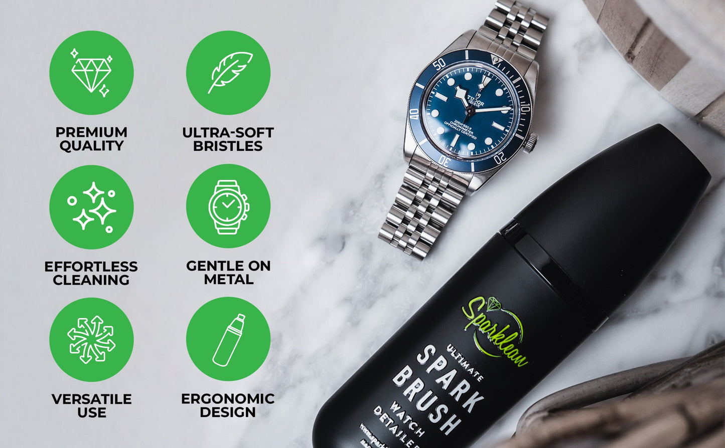 SparkBrush Soft-Bristle Gentle on All Metals, Jewelry, & Watches - Trending Wellness Store