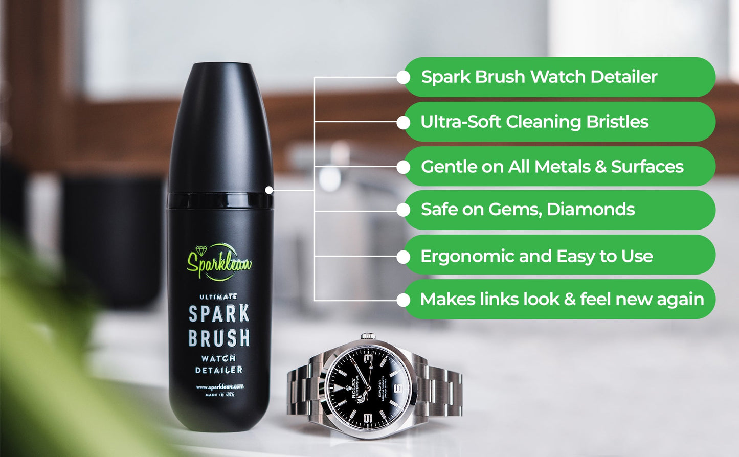 SparkBrush Soft-Bristle Gentle on All Metals, Jewelry, & Watches - Trending Wellness Store