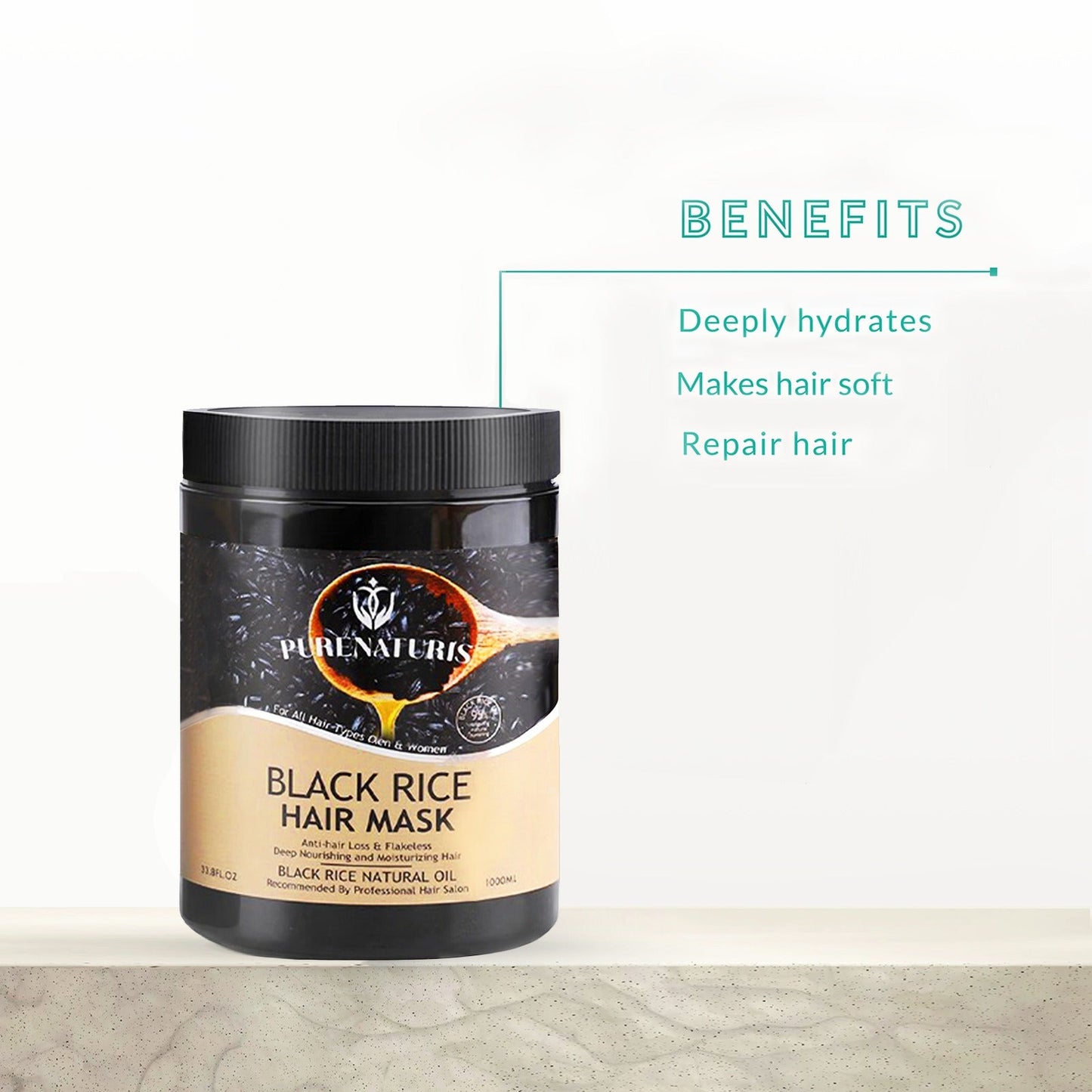 Natural Black Rice Hair Mask 35.2 Fl Oz - Trending Wellness Store