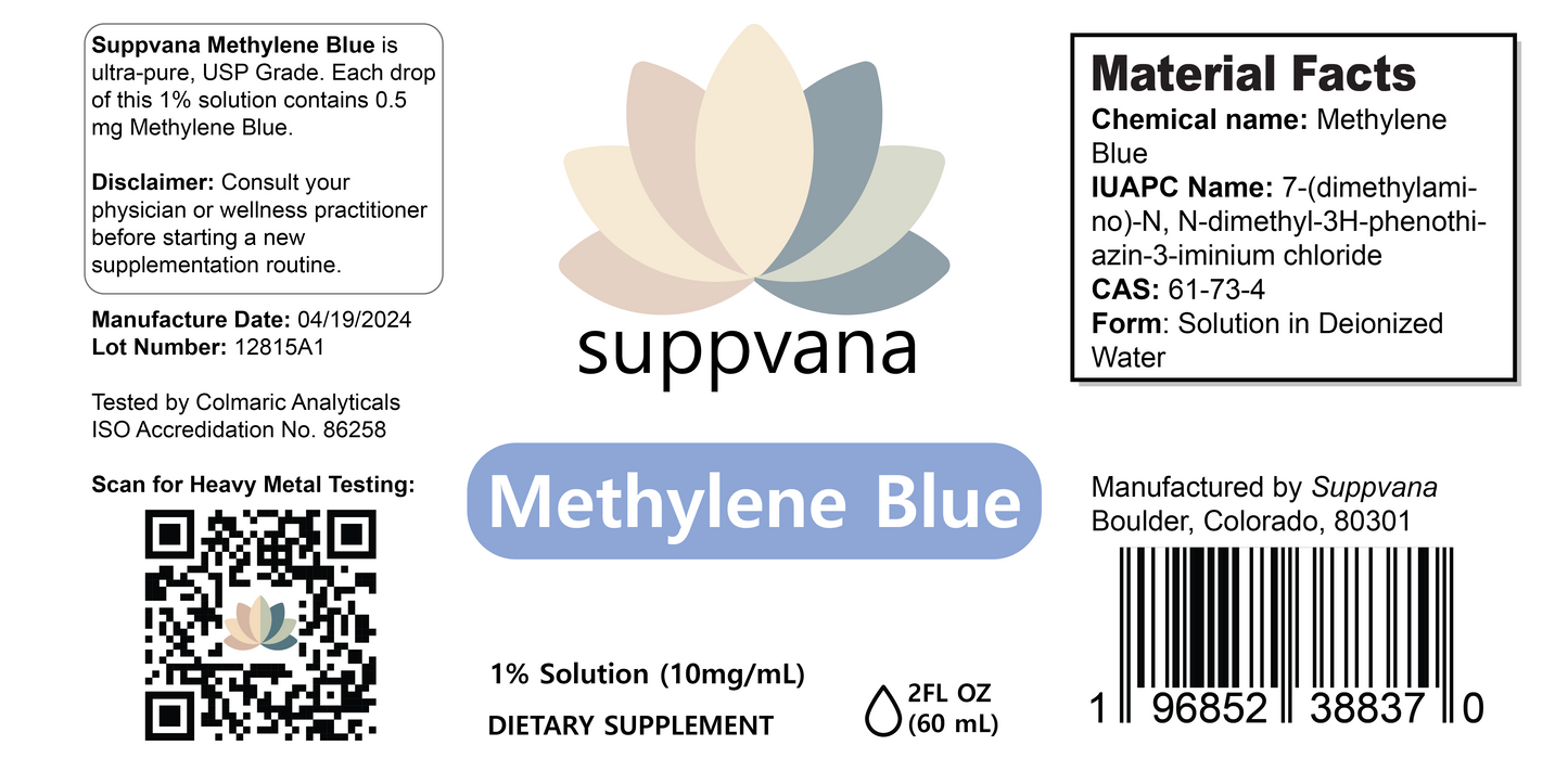 Suppvana Methylene Blue Liquid 1% (600mg, 2oz) - Trending Wellness Store