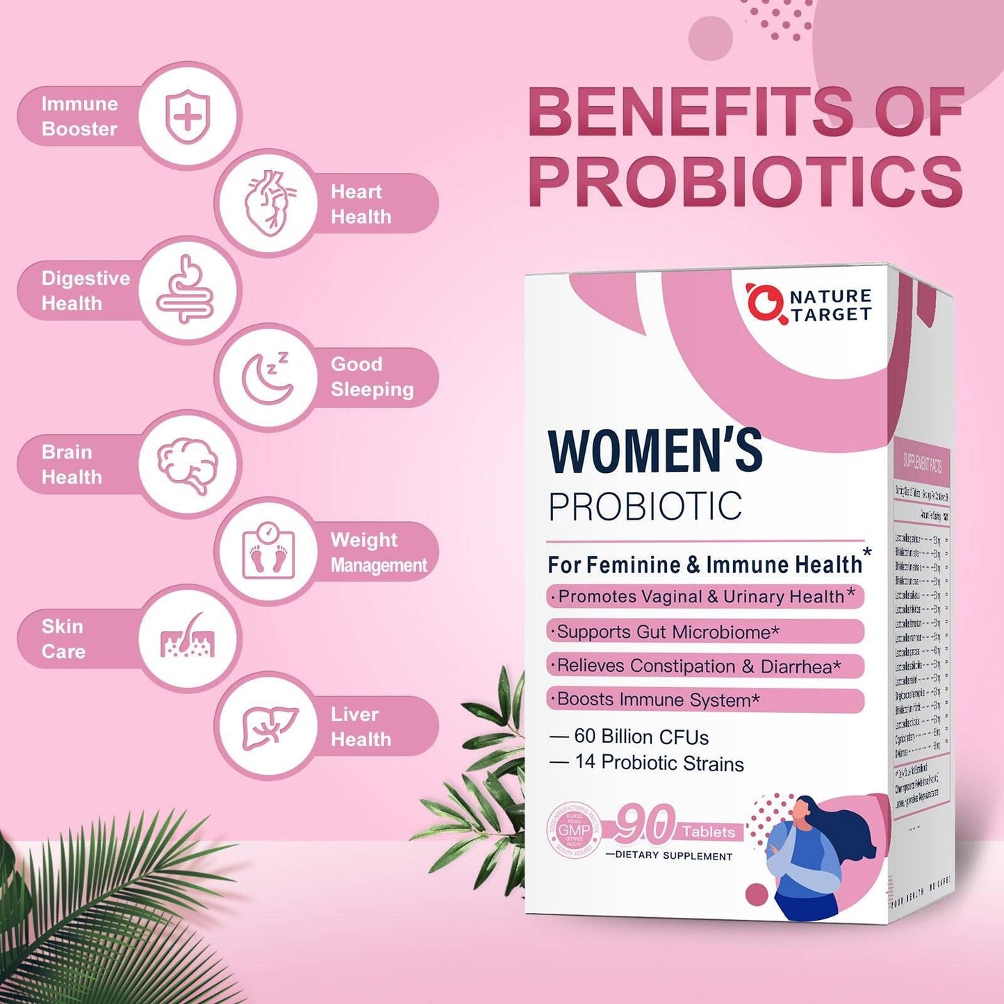 Women’s Probiotics for Vaginal & Urinary Health, 60 Billion CFUs - Trending Wellness Store