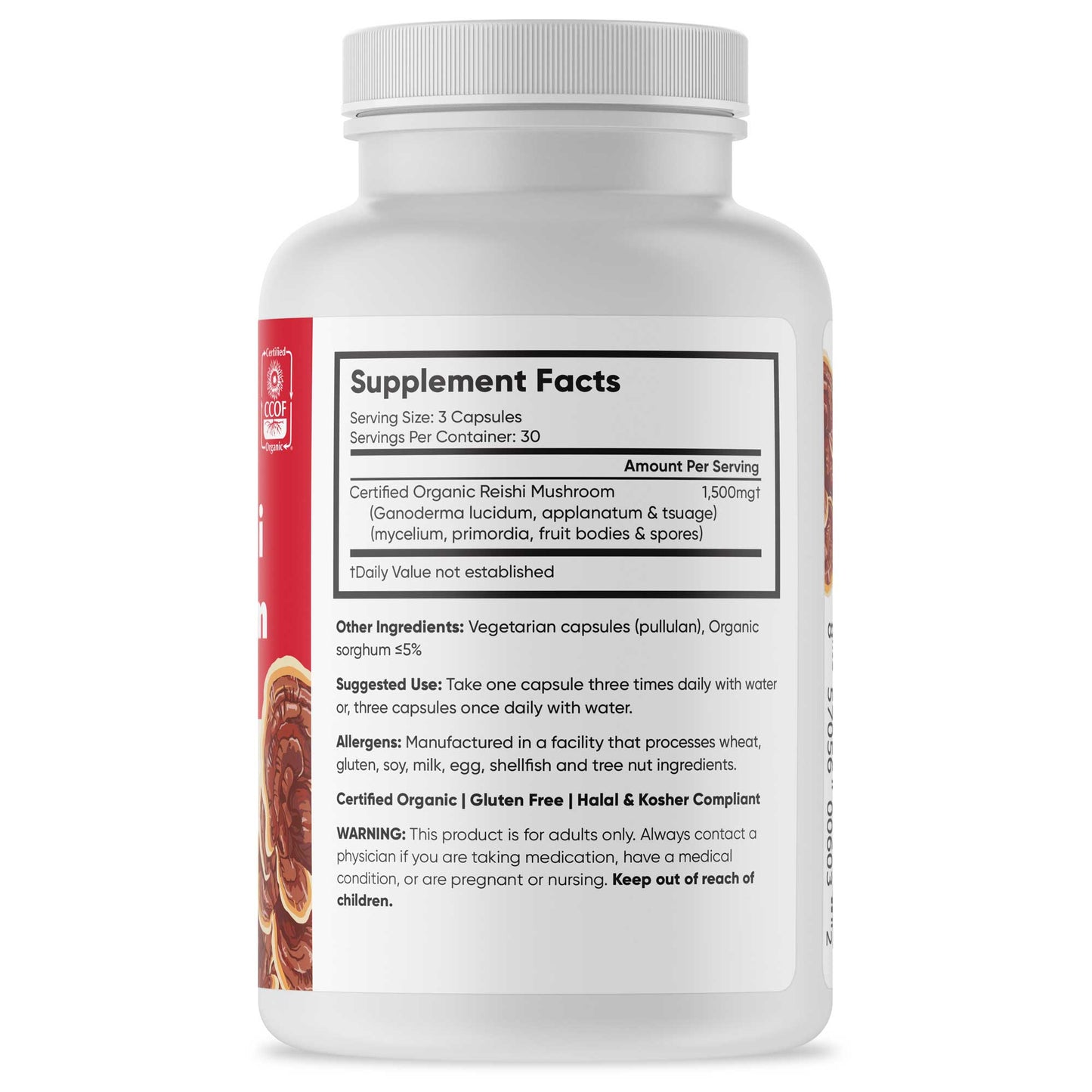 Organic Red Reishi Mushroom, 90 Capsules - Trending Wellness Store