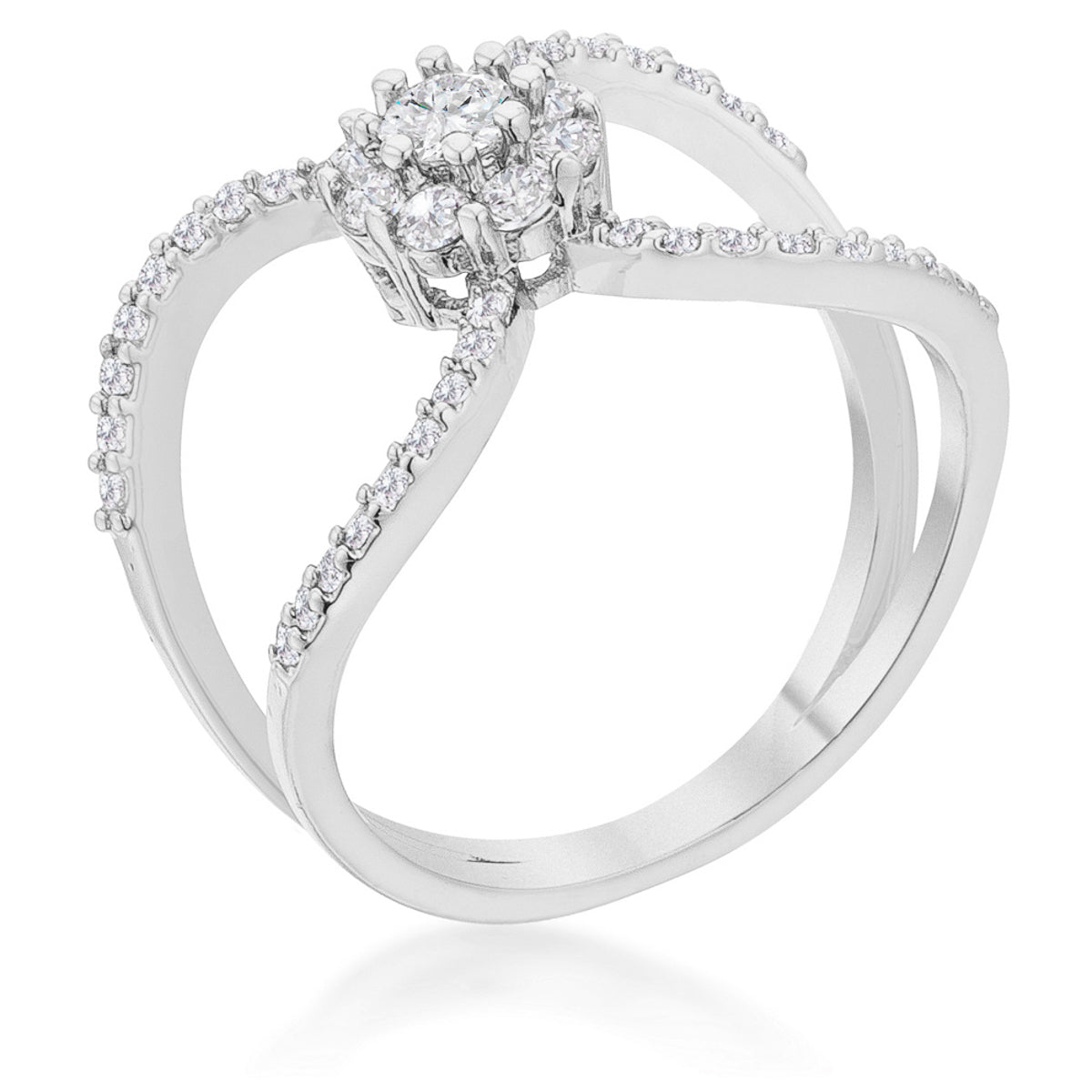 0.4ct CZ Delicate Floral Wrap Ring - Trending Wellness Store