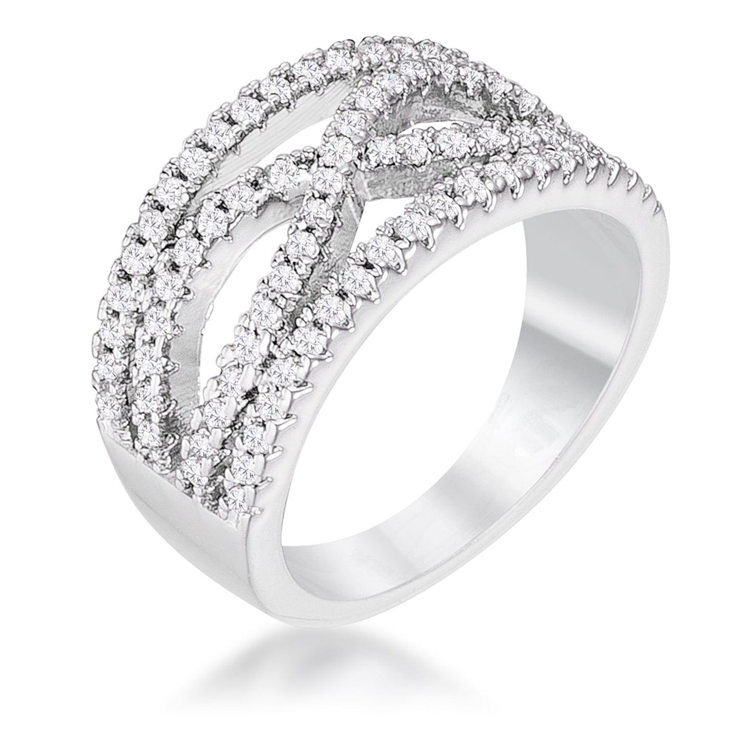 .4Ct Plated Classic Twist Wide CZ Ring - Trending Wellness Store