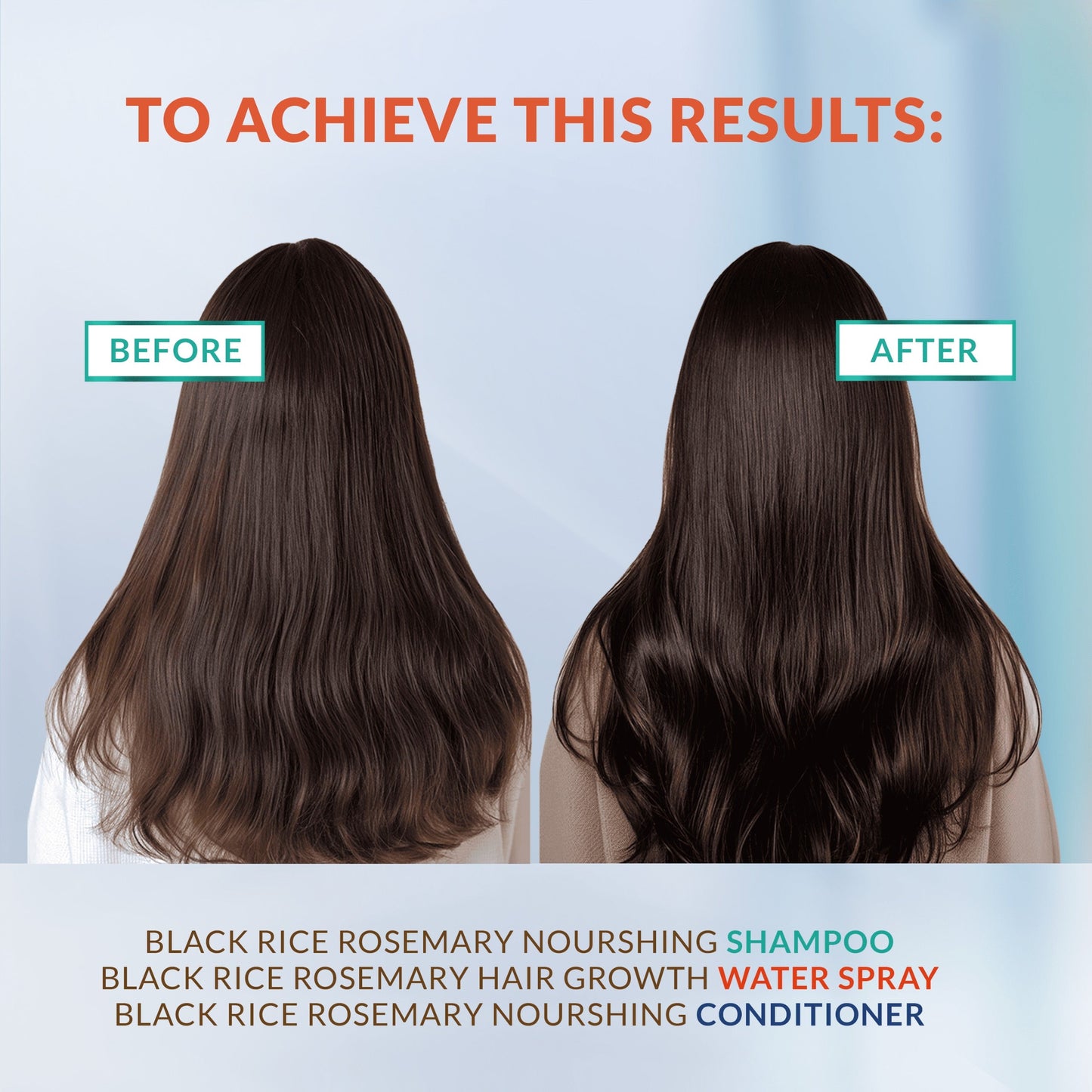 Rosemary Black Rice Water Hair Growth System Kit - Shampoo, Conditioner and Leave-in Serum - Trending Wellness Store