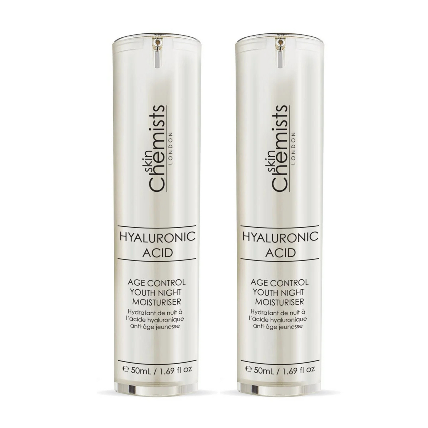 skinChemists Hyaluronic Acid Age Control Youth Night Moisturiser 50ml Twin Value Savings Pack - Trending Wellness Store