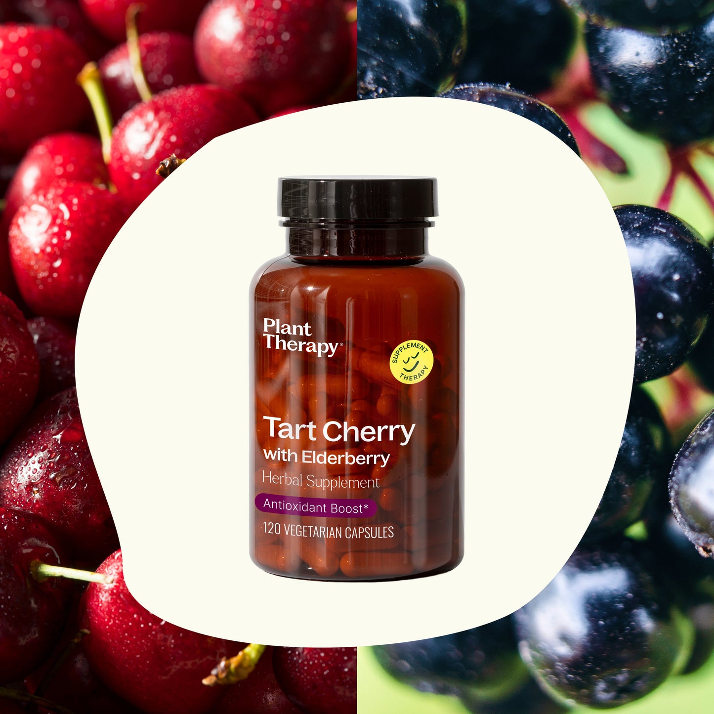 Tart Cherry with Elderberry Herbal Supplement - 120 Capsules - Trending Wellness Store