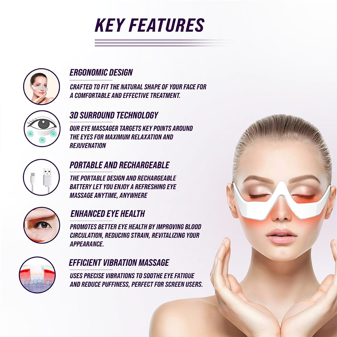 Under-Eye Red Light Therapy Skin Care Massager - Trending Wellness Store
