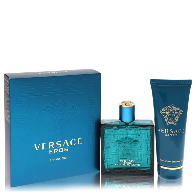 Versace Eros by Versace Gift Set -- 3.4 oz Eau De Toilette Spray + 3.4 oz Shower Gel for Men - Trending Wellness Store