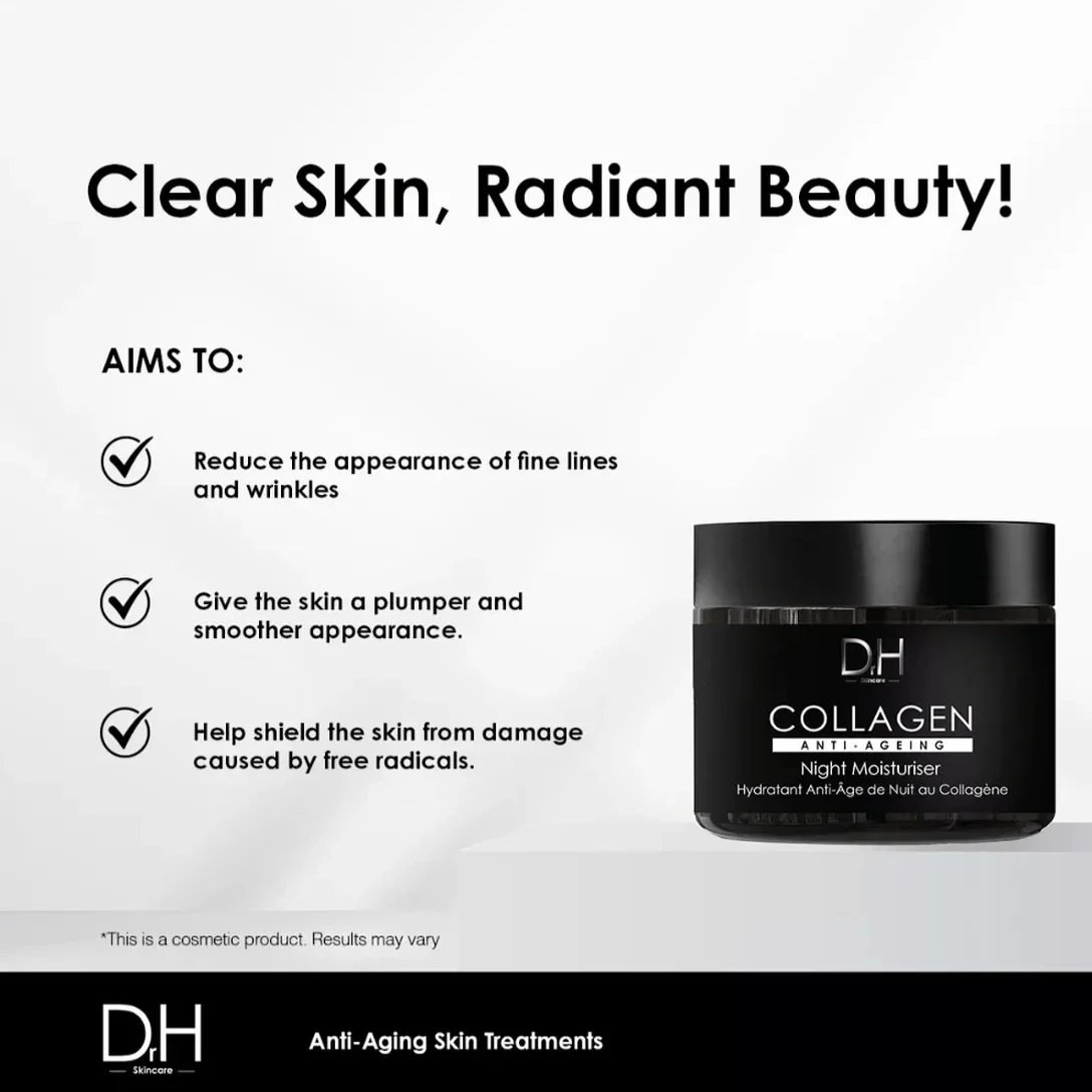 Dr H Collagen Anti-Ageing Night Moisturiser 60ml - Trending Wellness Store