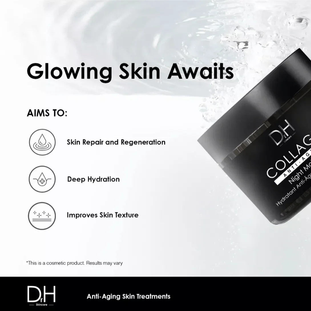 Dr H Collagen Anti-Ageing Night Moisturiser 60ml - Trending Wellness Store