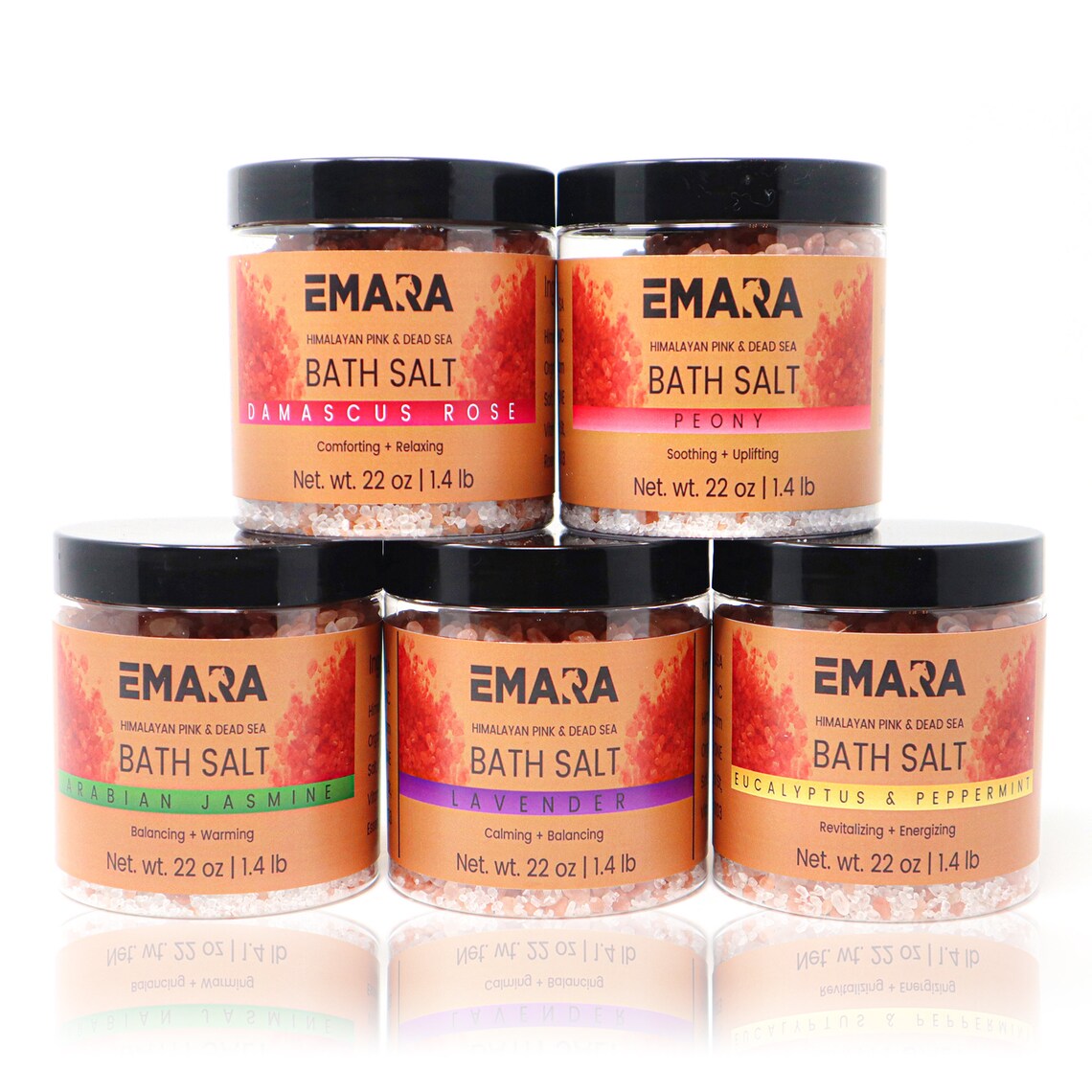 5 Bath Salt Spa Gift Set - Luxury Himalayan Pink and Dead Sea Salt Bath Soak Enriched with Rosehip Oil Vitamin E Oil 7 LB Bulk Bath Salt - Trending Wellness Store
