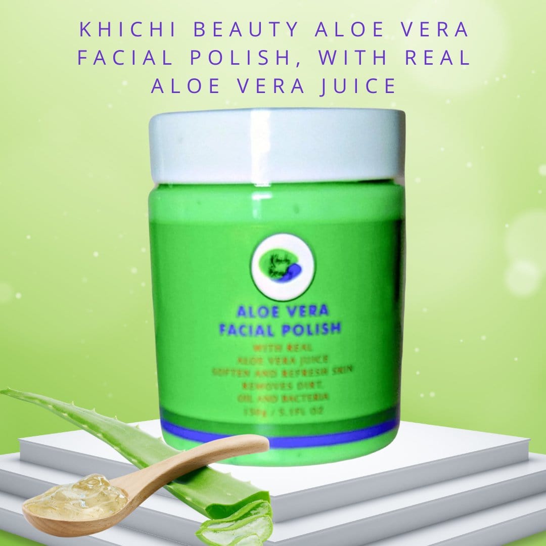 Khichi Beauty Aloe Vera Facial Polish, With Real Aloe Vera Juice, 150 / 5.1 fl oz - Trending Wellness Store