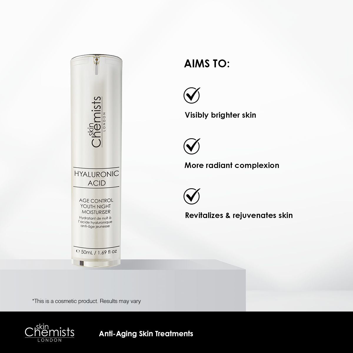 skinChemists Hyaluronic Acid Age Control Youth Night Moisturiser 50ml Twin Value Savings Pack - Trending Wellness Store