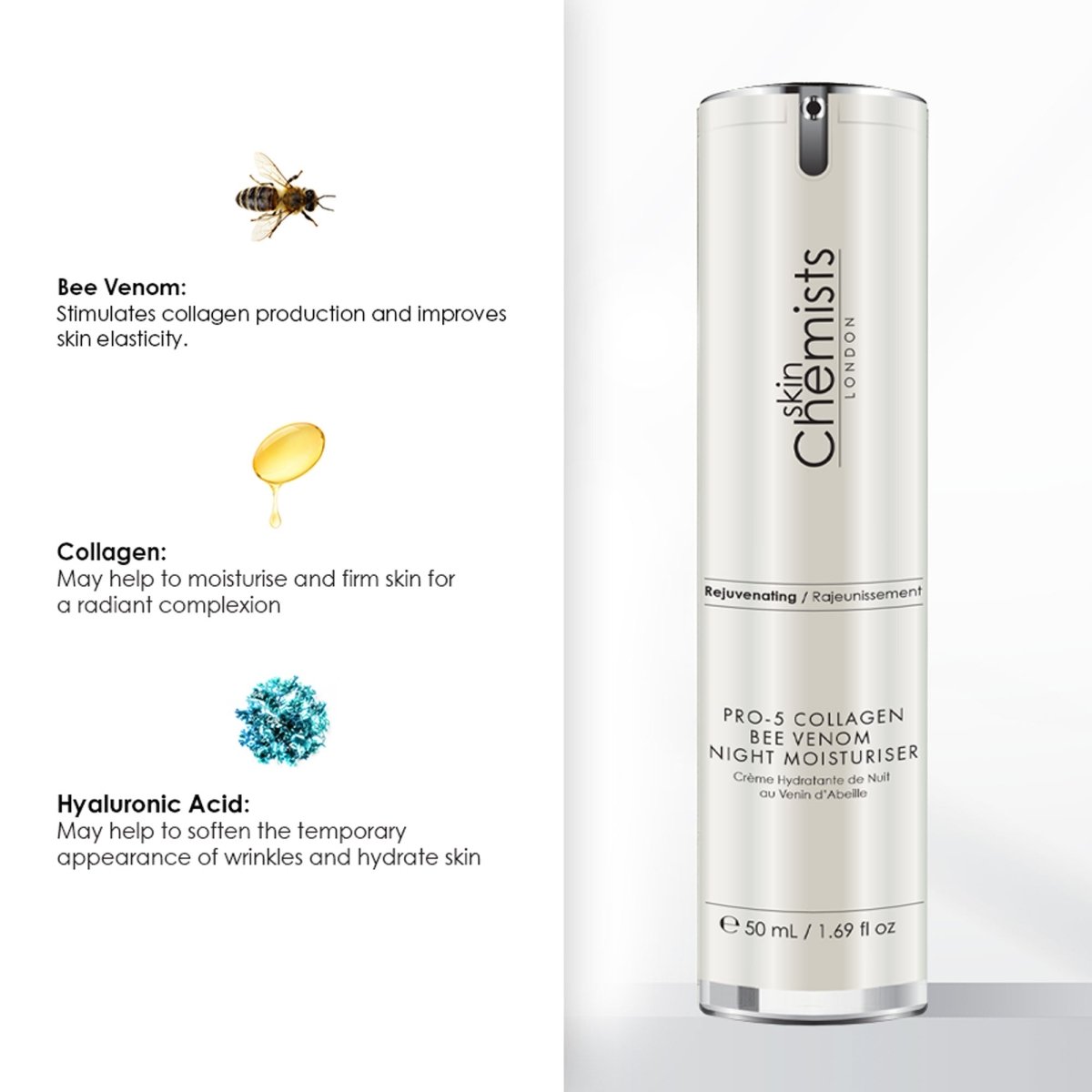 Pro-5 Collagen Bee Venom Night Moisturiser 50ml - Trending Wellness Store