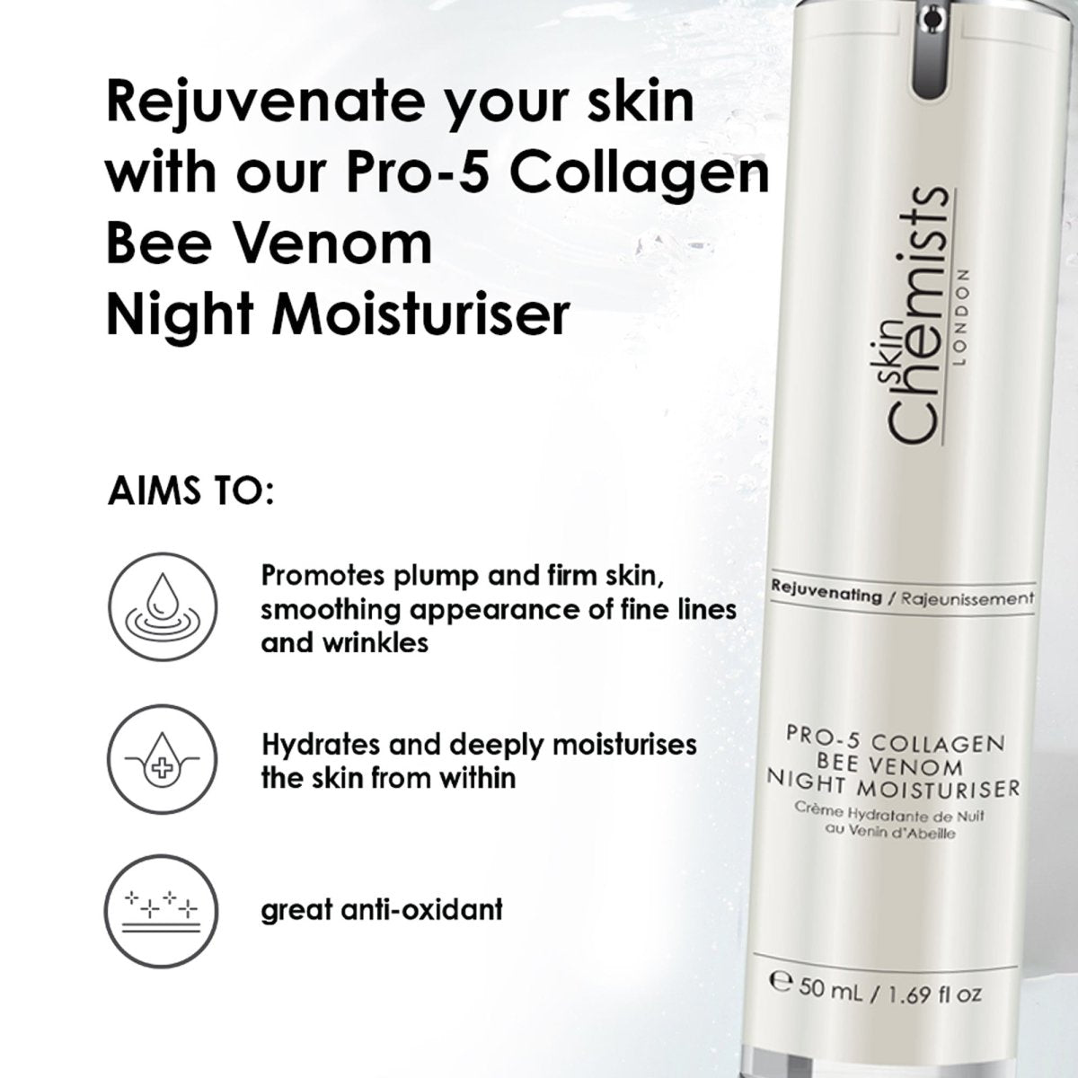 Pro-5 Collagen Bee Venom Night Moisturiser 50ml - Trending Wellness Store