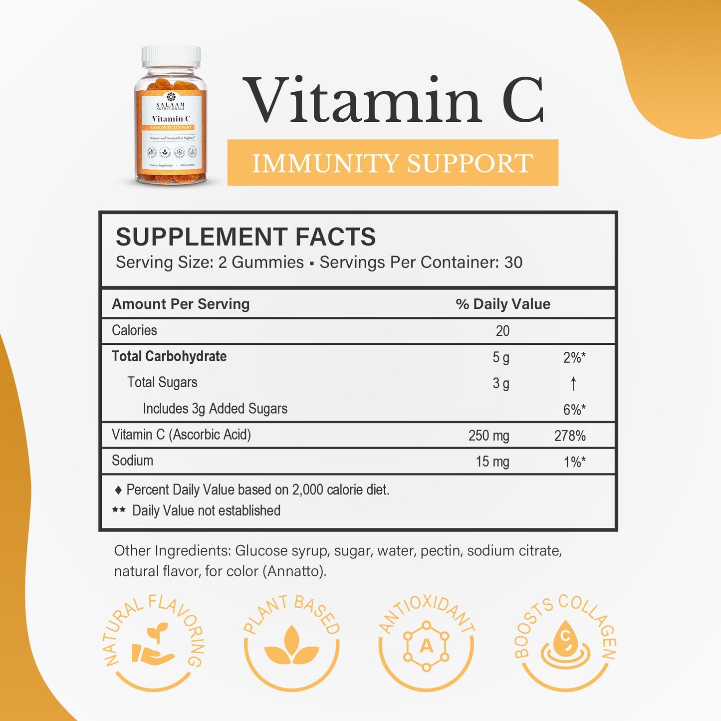 Halal Vitamin C Chewable Gummies - 60 Count | Salaam Nutritionals - Trending Wellness Store