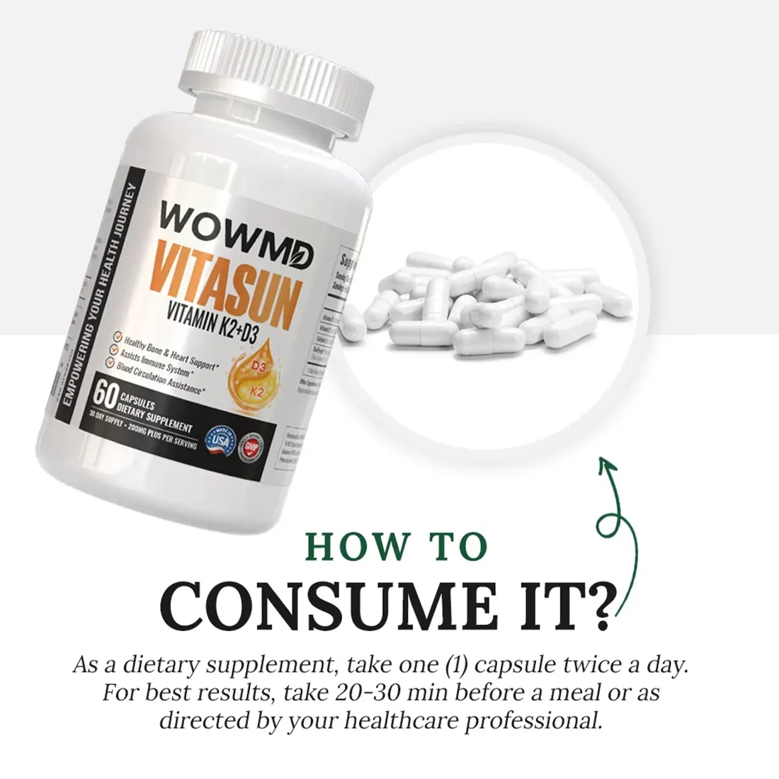 VitaSun Vitamin K2+D3 - Trending Wellness Store