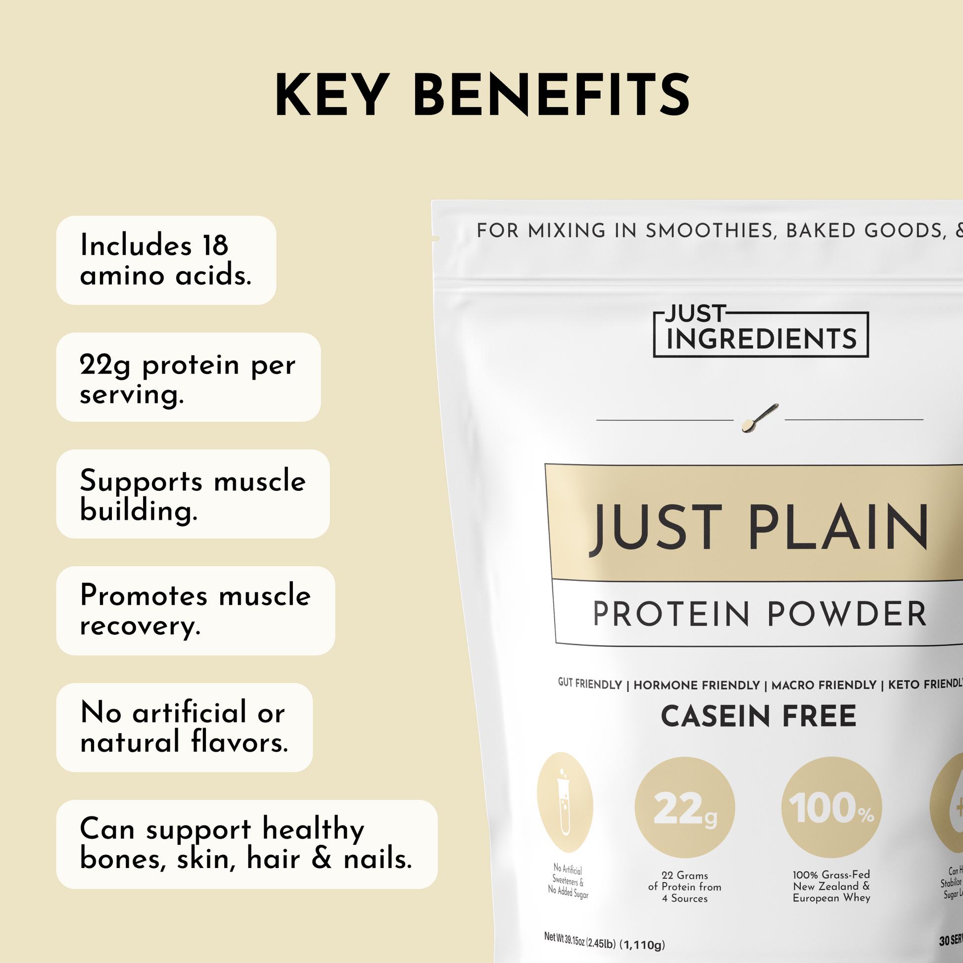 Just Plain Protein Powder - Trending Wellness Store