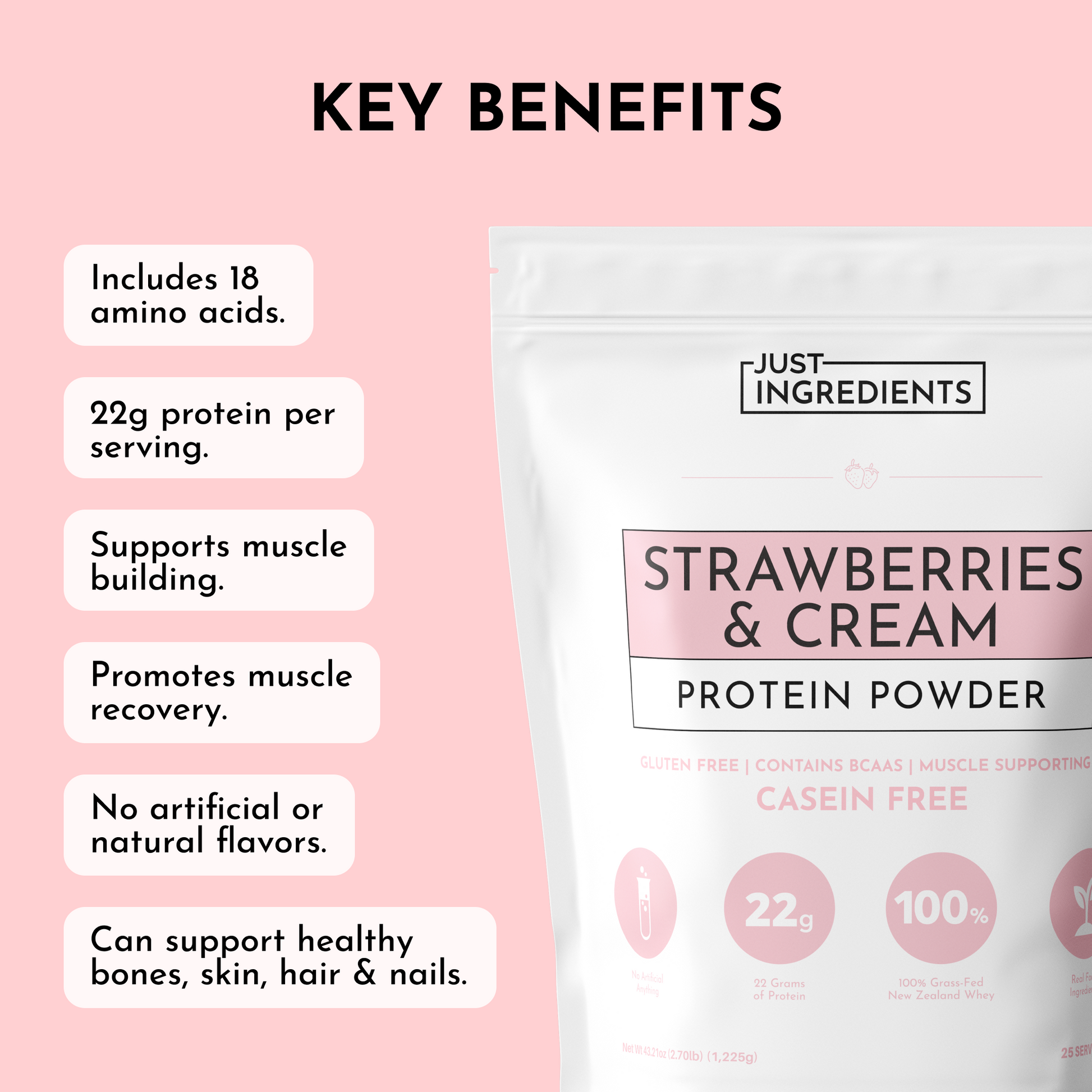 Strawberries & Cream Protein Powder - Trending Wellness Store