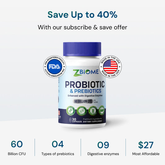 ZBIOME Probiotic + Prebiotic + Digestive Enzymes - Trending Wellness Store