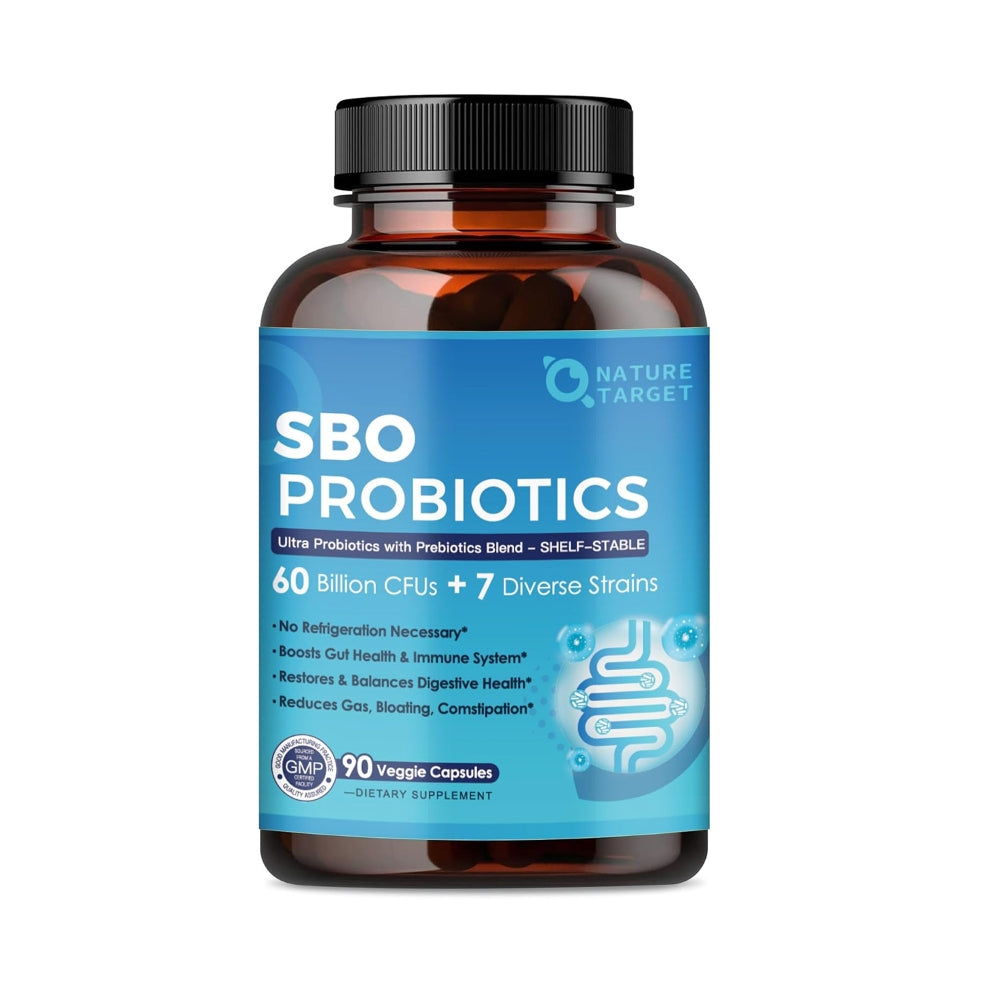 SBO Probiotics with Prebiotic Fiber, 60 Billion CFUs, 90 Veggie Capsules - Trending Wellness Store