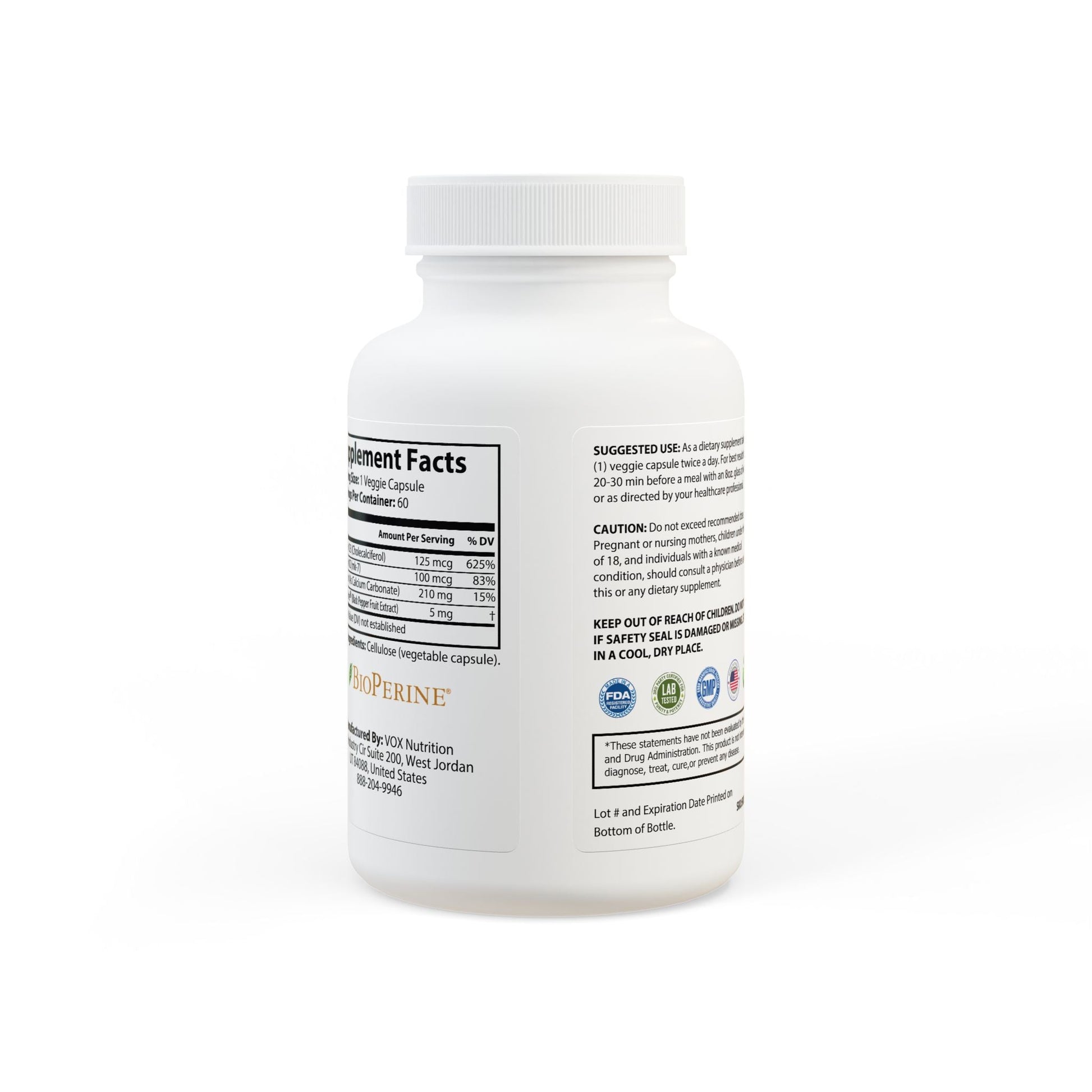 Nutrak Vitamin K2 + D3 Supplement (60 Capsules) - Trending Wellness Store