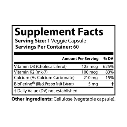 Nutrak Vitamin K2 + D3 Supplement (60 Capsules) - Trending Wellness Store