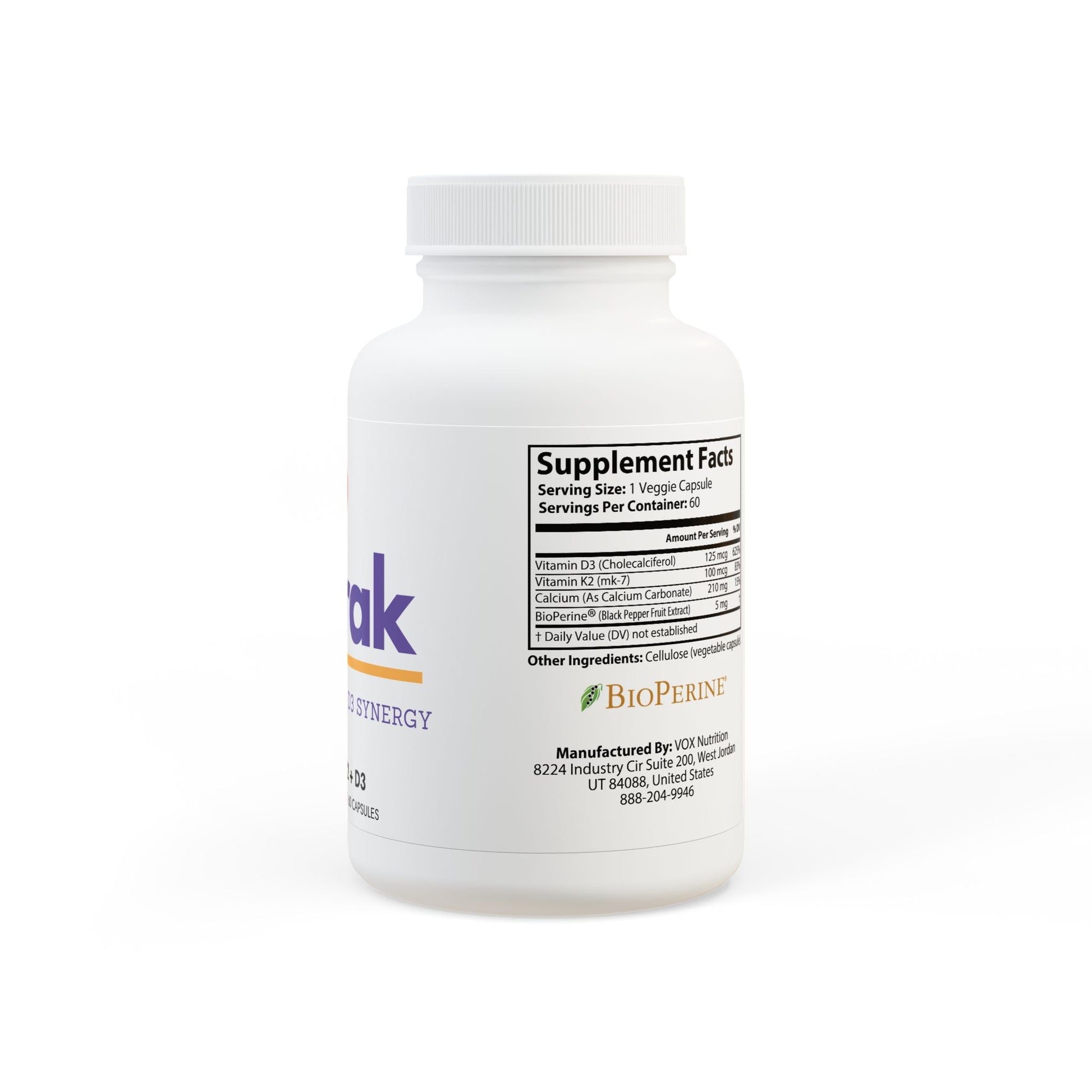 Nutrak Vitamin K2 + D3 Supplement (60 Capsules) - Trending Wellness Store