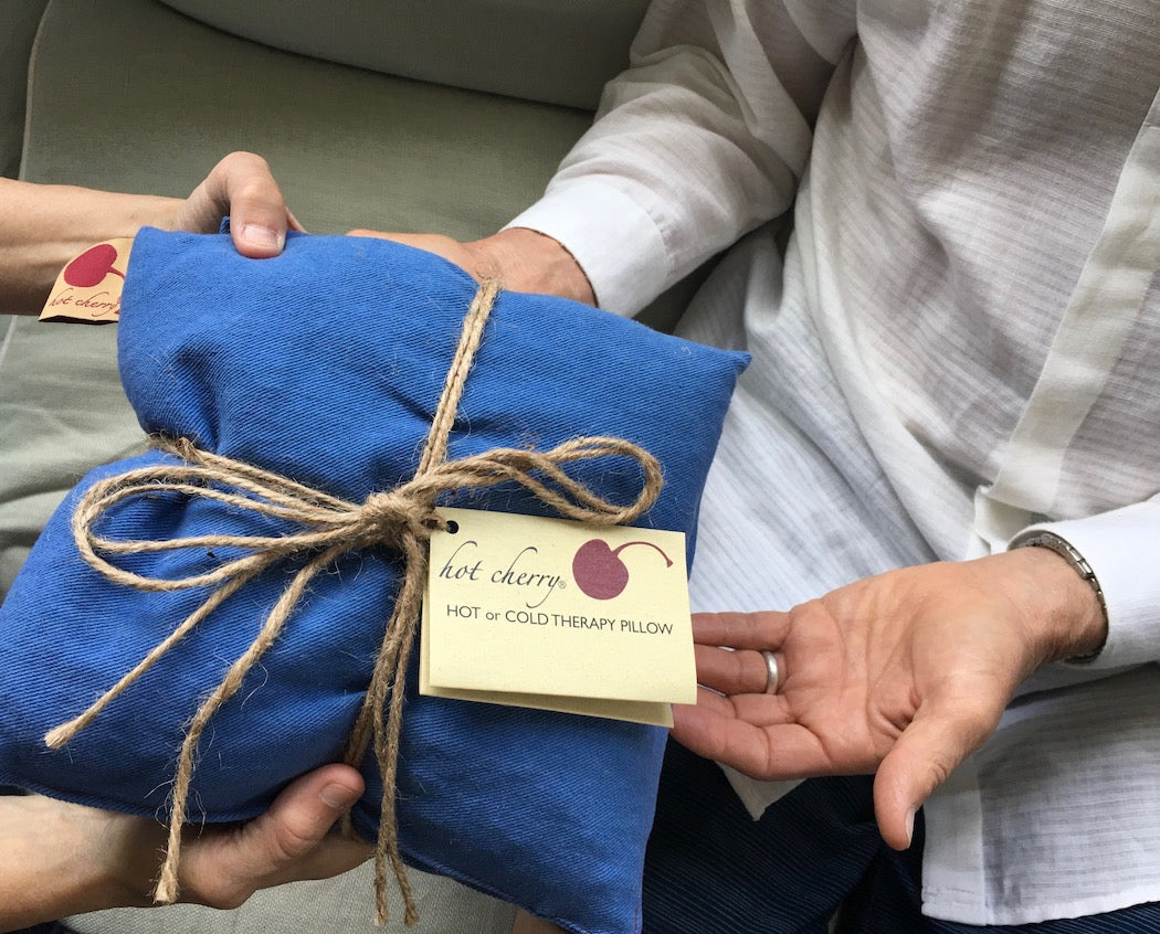Hot Cherry Square Pillow in Blue Denim - Trending Wellness Store