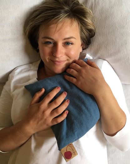 Hot Cherry Square Pillow in Blue Denim - Trending Wellness Store