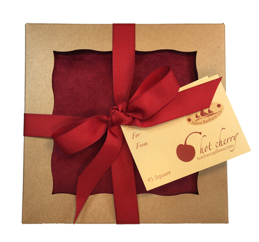 Hot Cherry Square Pillow in Plush Red Ultra-Suede - Trending Wellness Store