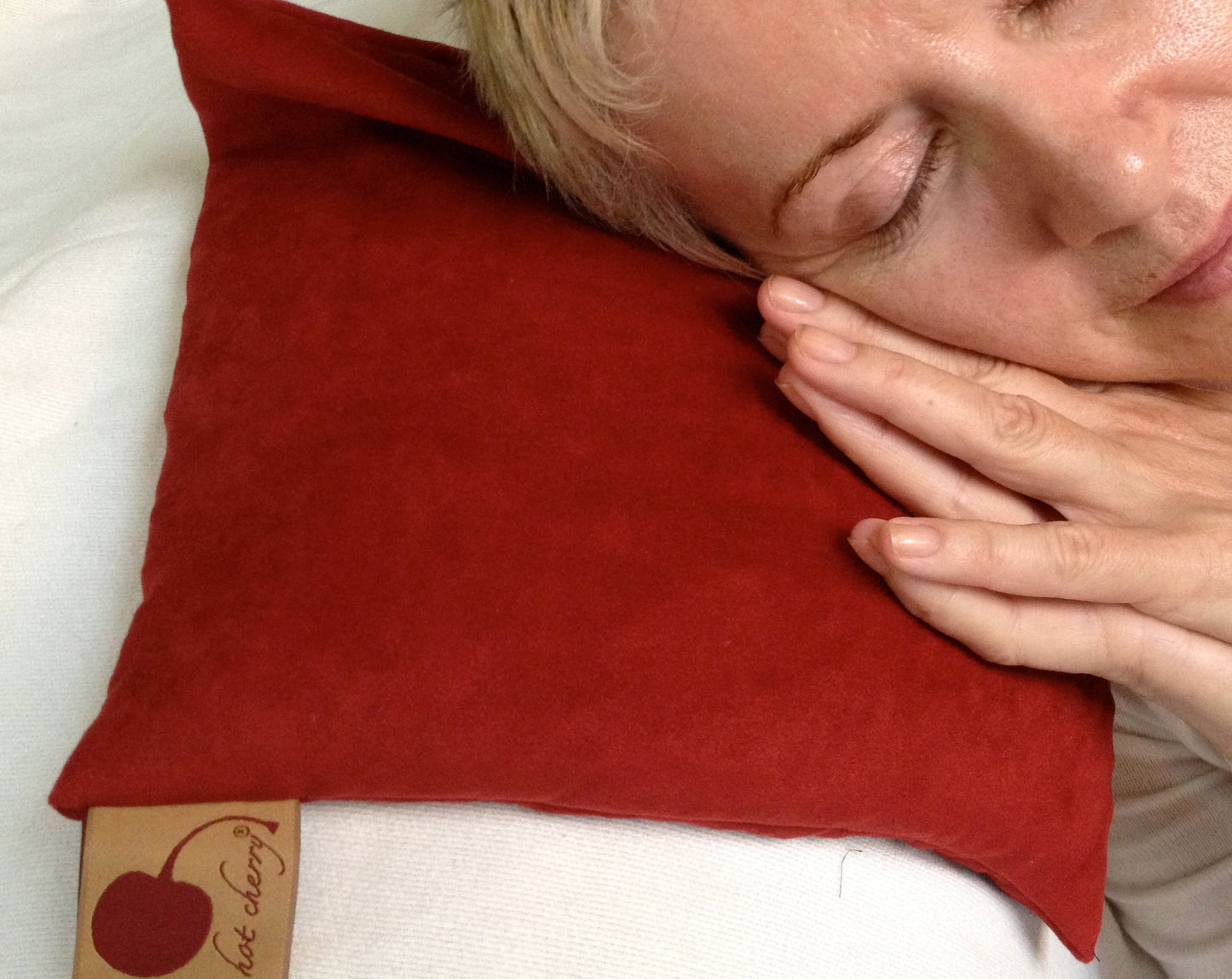 Hot Cherry Square Pillow in Plush Red Ultra-Suede - Trending Wellness Store